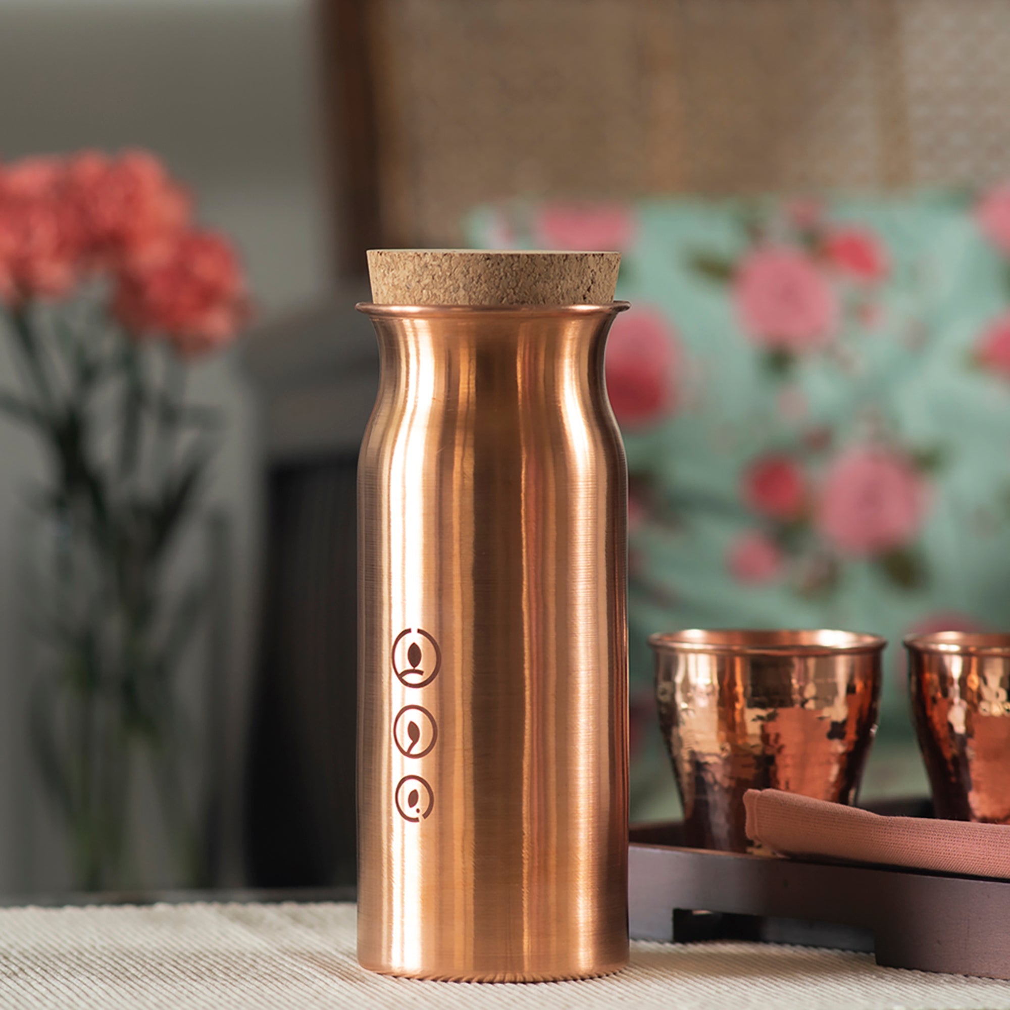 STUDIO COPPRE Aqua Tabletop Copper Bottle (1 Ltr)