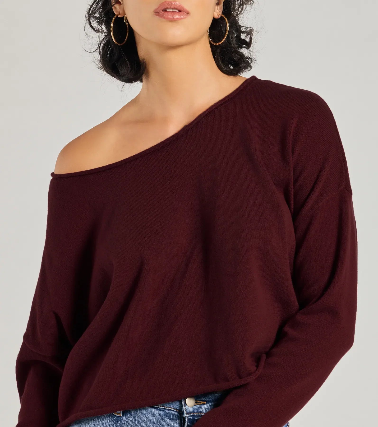 Windsor Classic Chic Asymmetrical Cropped Pullover Sweater - view 4