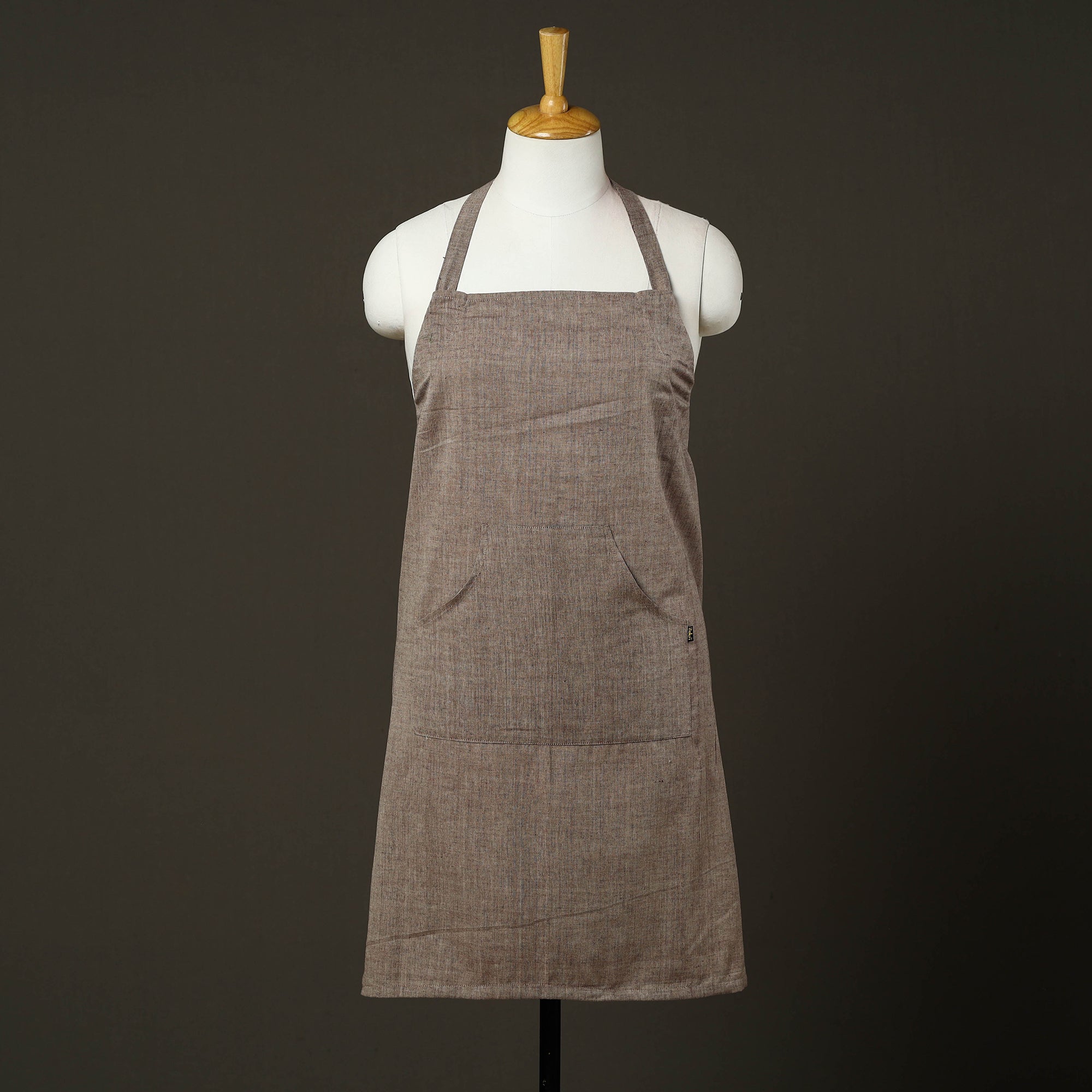 JALPARI Brown - Jhiri Handloom Cotton Apron with Pocket 36