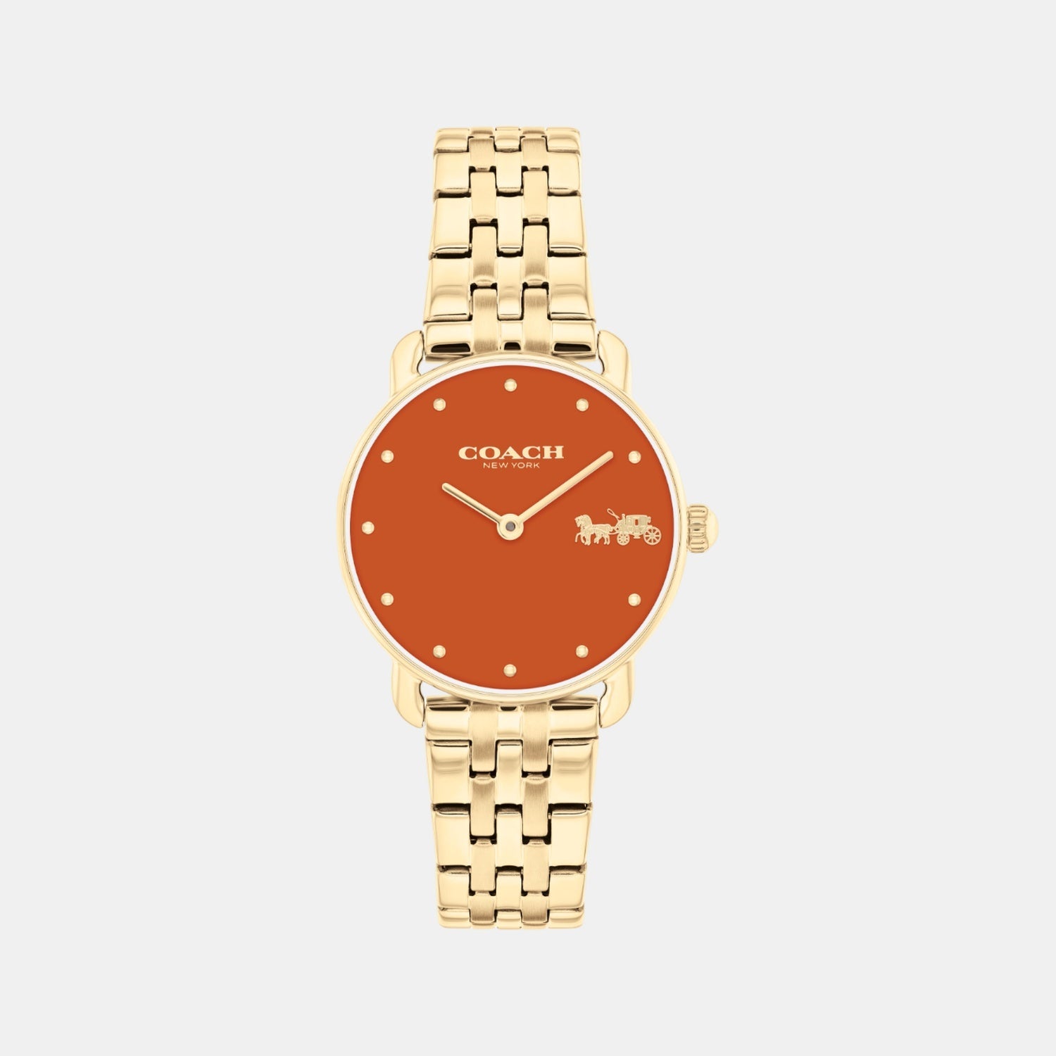 Coach Elliot Women Quartz Orange Dial Analog Stainless Steel Watch 14504446