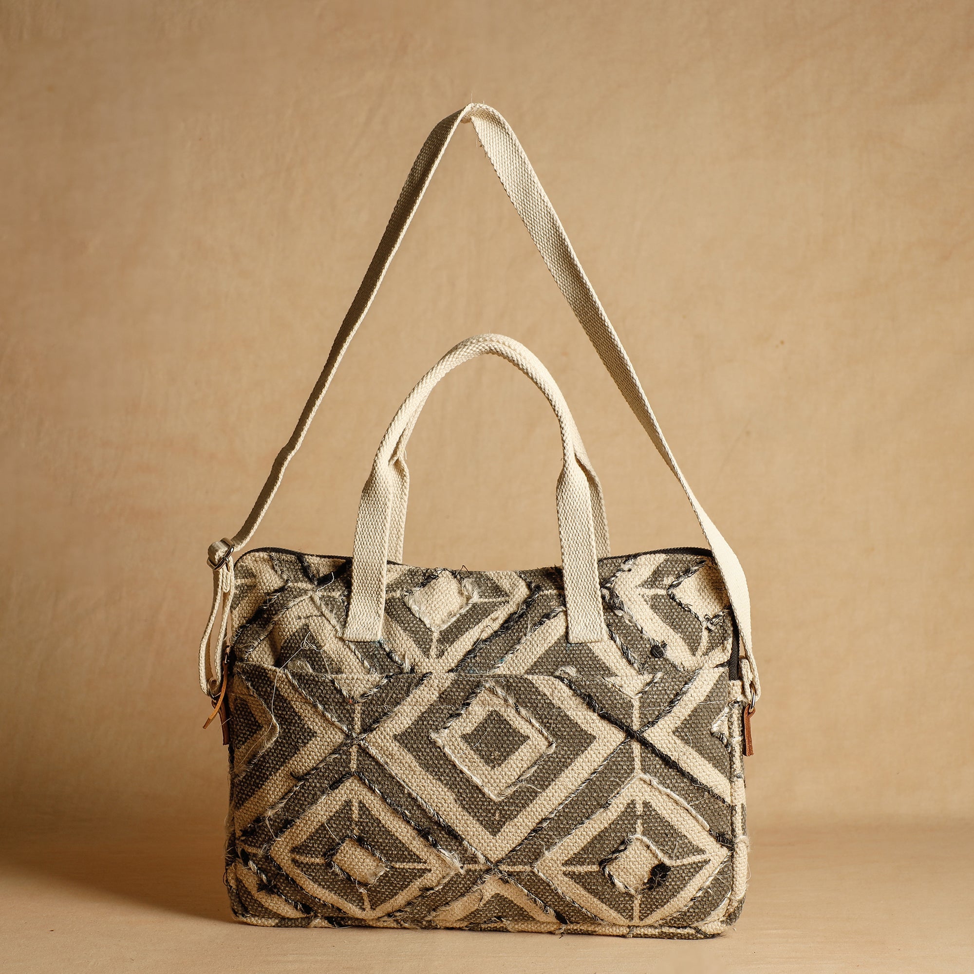 HAVELI CHRONICLES Brown - Jaipur Block Printed Handloom Cotton Laptop Bag (11 x 14 in)