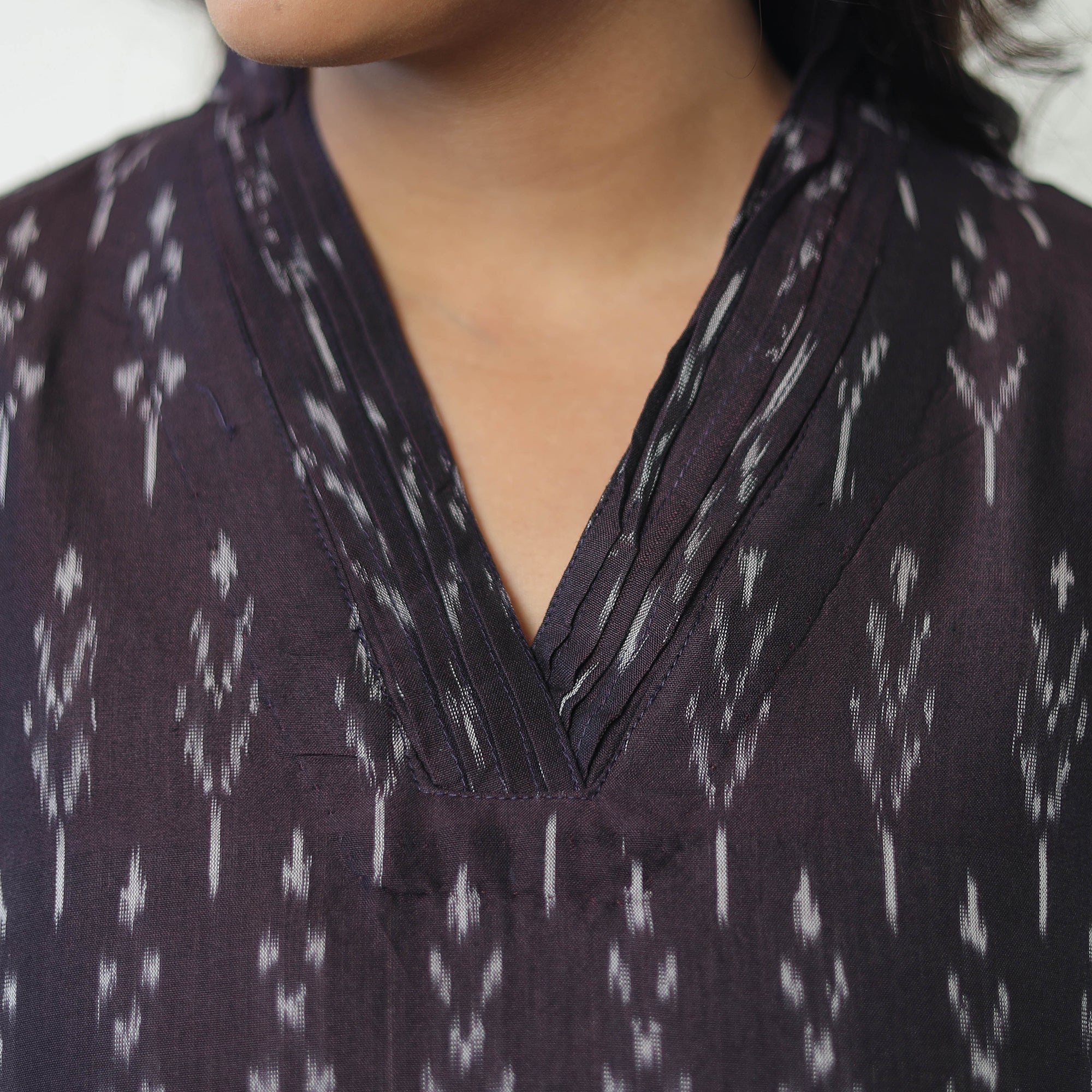 ITOKRI CASUALS Brown - Mercerised Cotton Pochampally Ikat Kurta (Straight) 16 - view 5