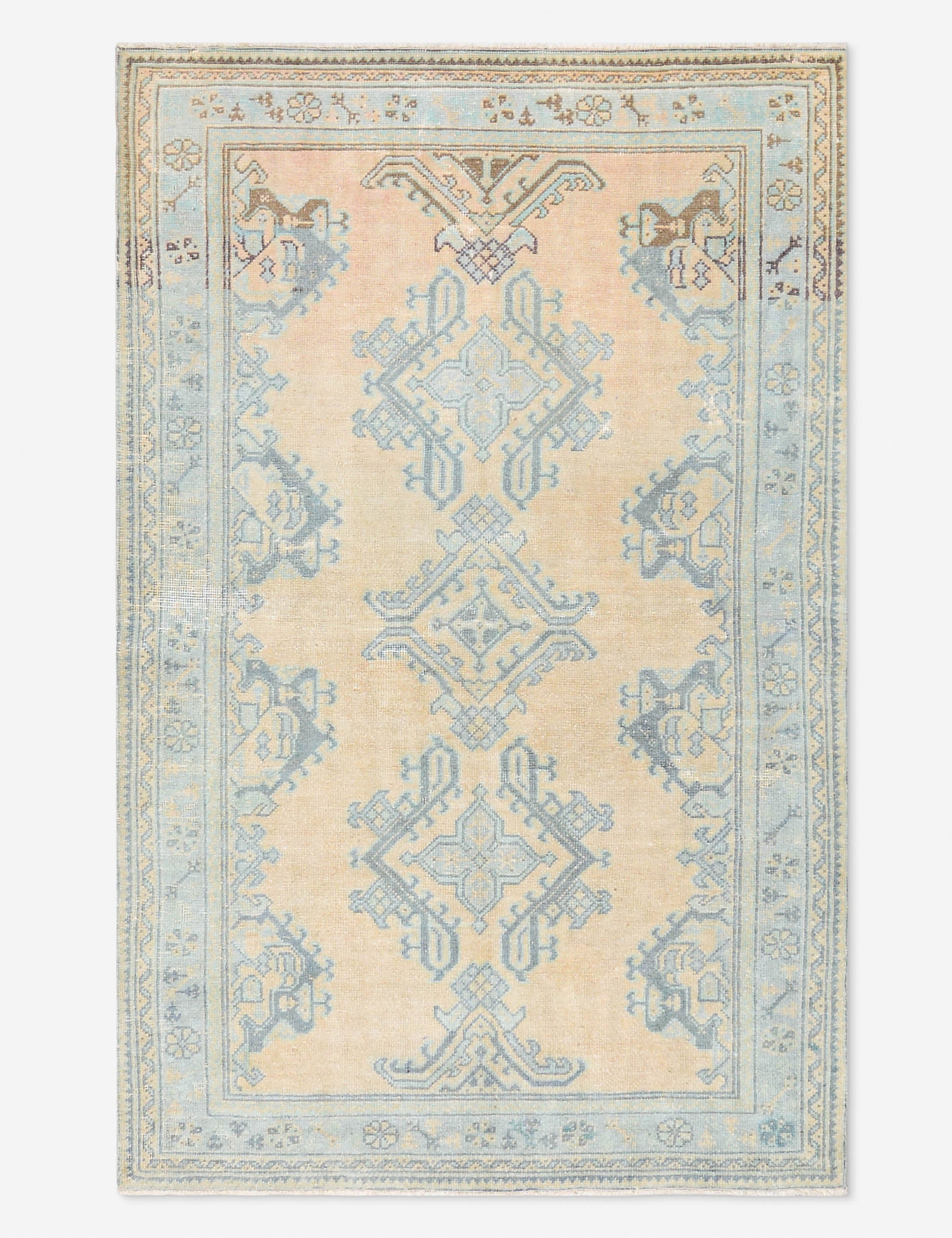 Lulu and Georgia Vintage Turkish Hand-Knotted Wool Rug No. 465, 5' x 7' 6"