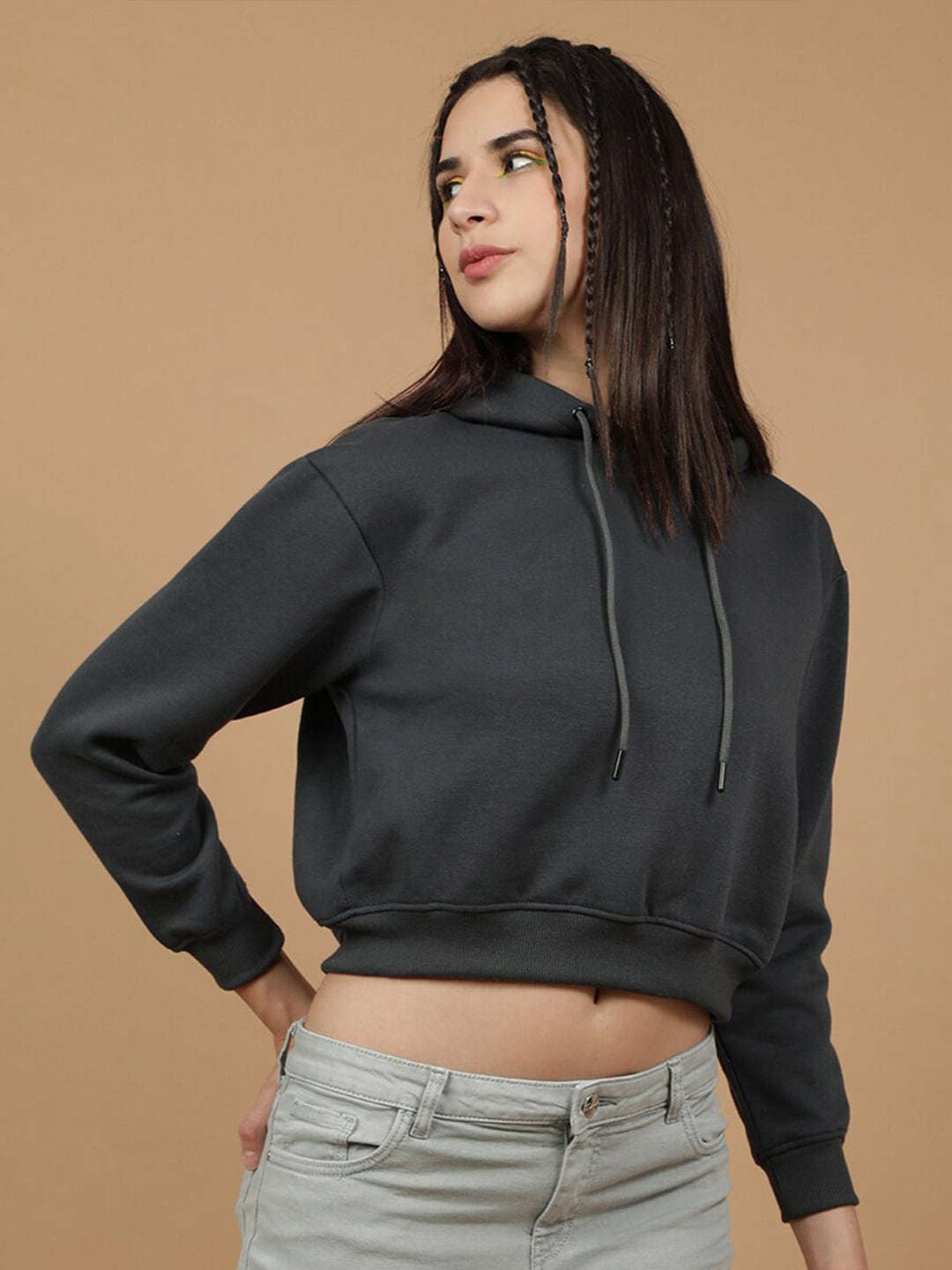 Freehand By The Indian Garage Co Women's Solid Regular Fit Sweatshirt - view 3