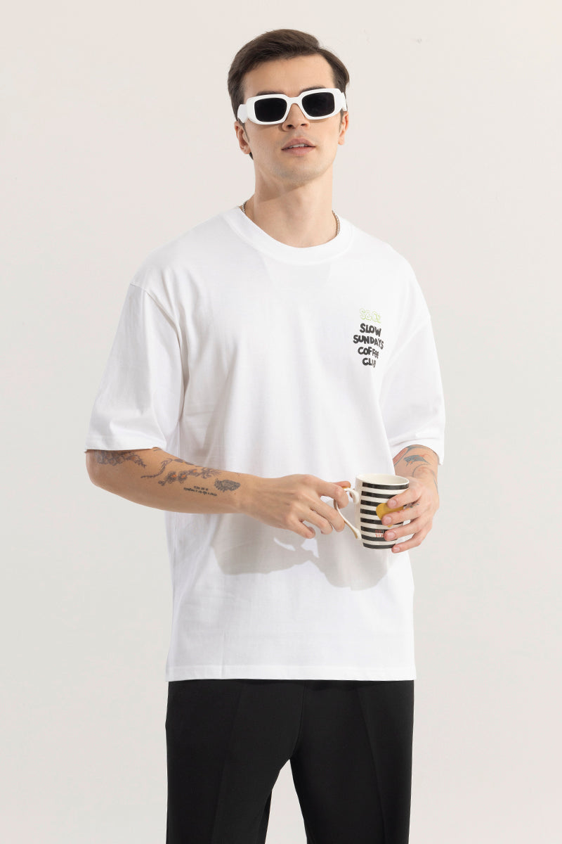 SNITCH Slow Sundays White Oversized T-Shirt - view 4