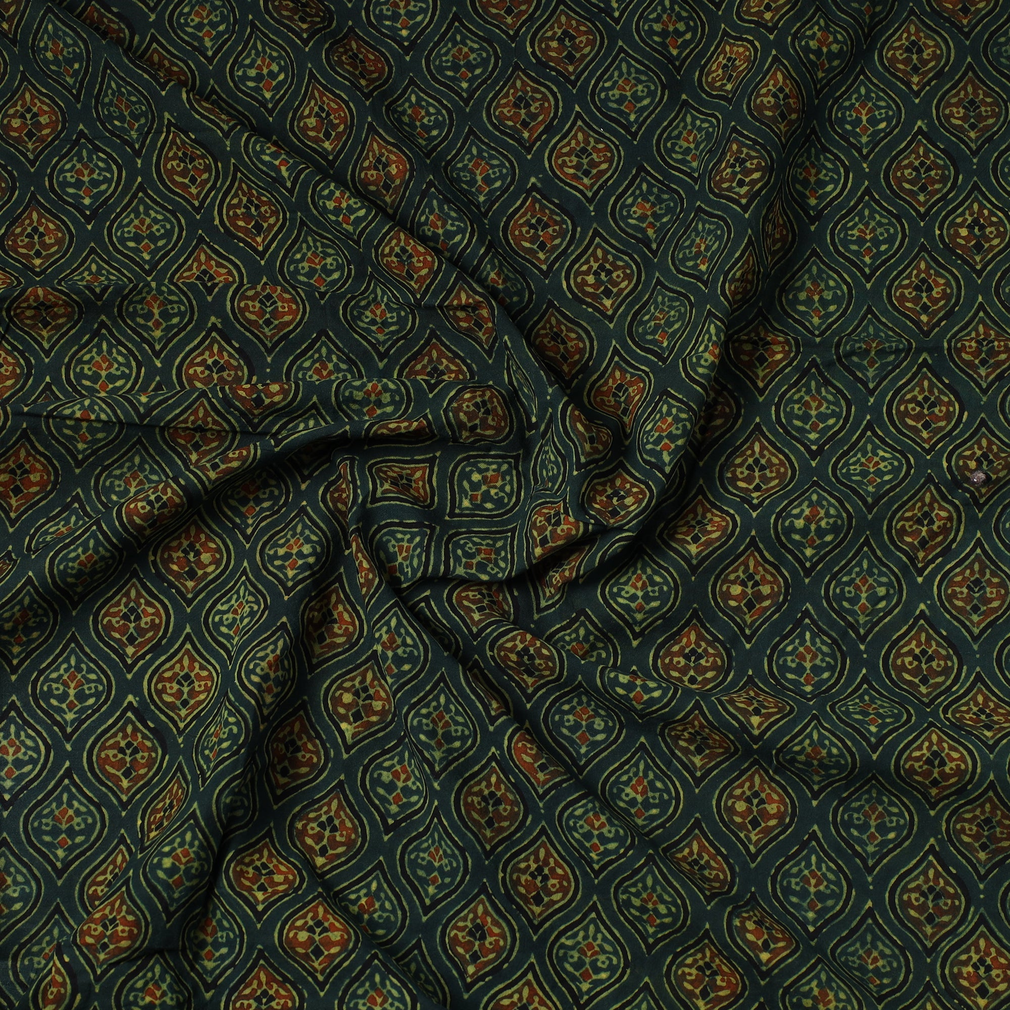 AJRAKH BY SUFIYAN ISMAIL KHATRI Ajrakh Block Printed Cotton Precut Fabric 07 - view 2