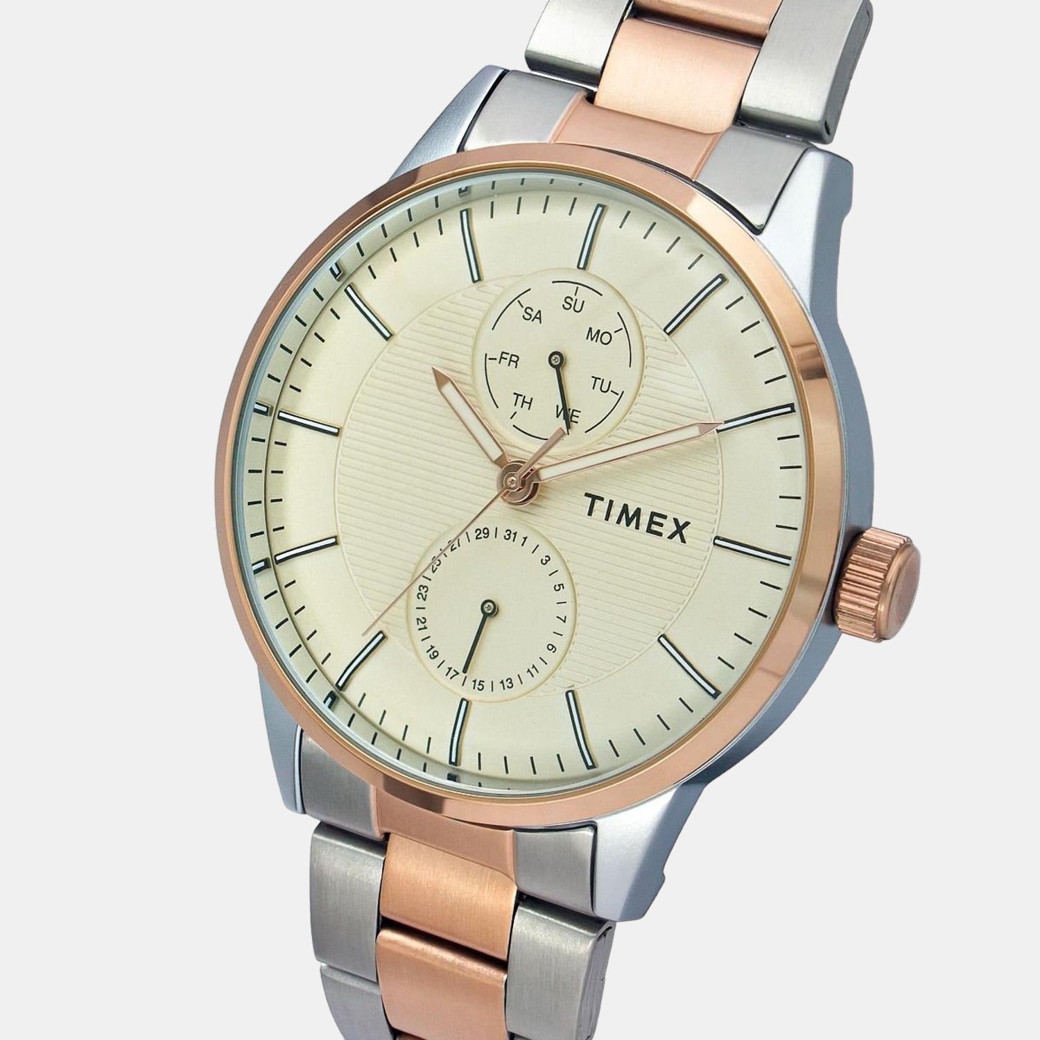 Timex Fashion Men Quartz Beige Dial Chronograph Stainless Steel Watch TWEG19902 - view 2