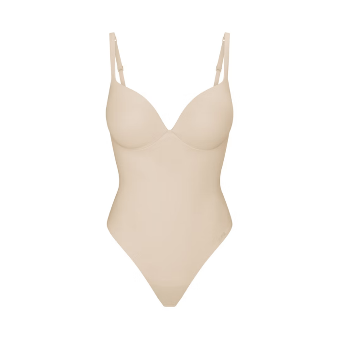 HYPE ELIXIR Skims Ultimate Body Push-Up Thong Bodysuit Sand
