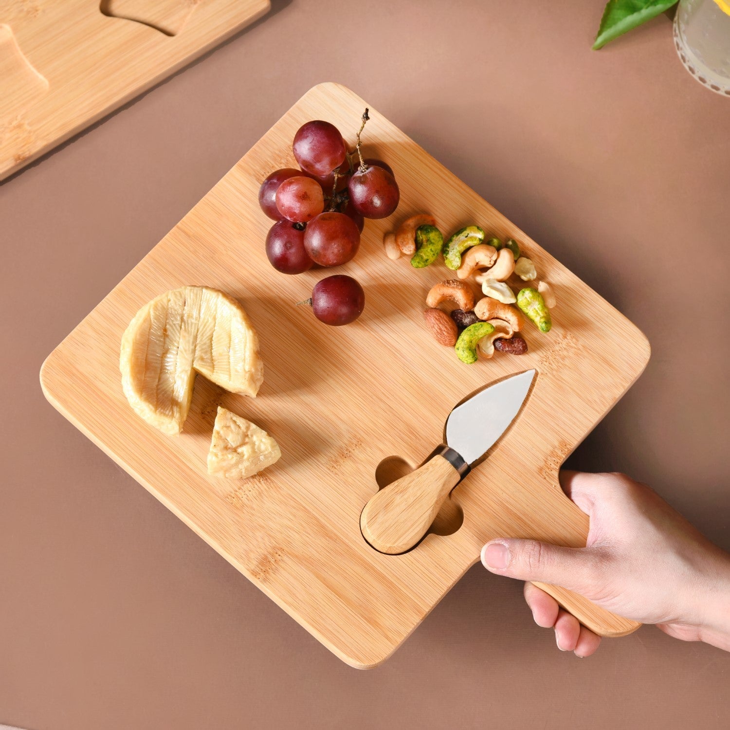 Nestasia Bamboo Wood Cheese Platter With Parmesan Knife - view 2