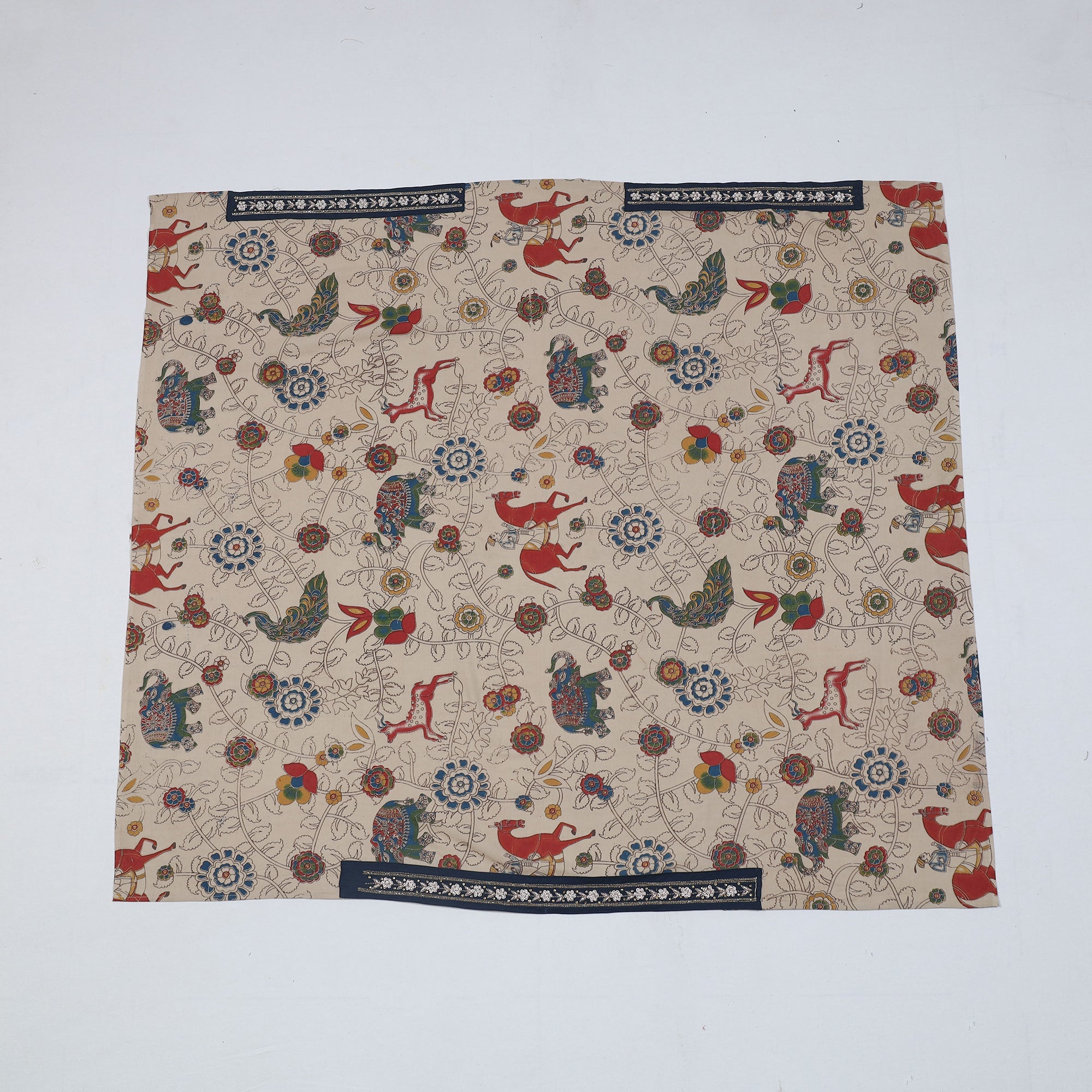 NOORI BAZAR Beige - Zardozi Hand Embroidered Kalamkari Cotton Blouse Piece - view 2