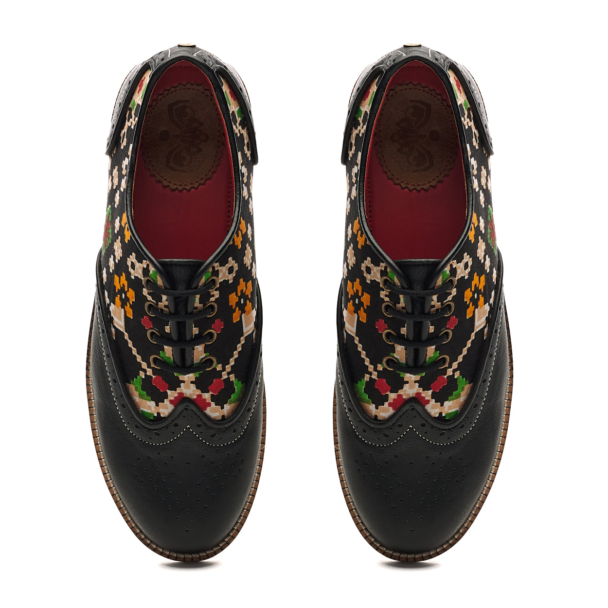 Banjaaran India Patola Brogues Women – Coal - view 2