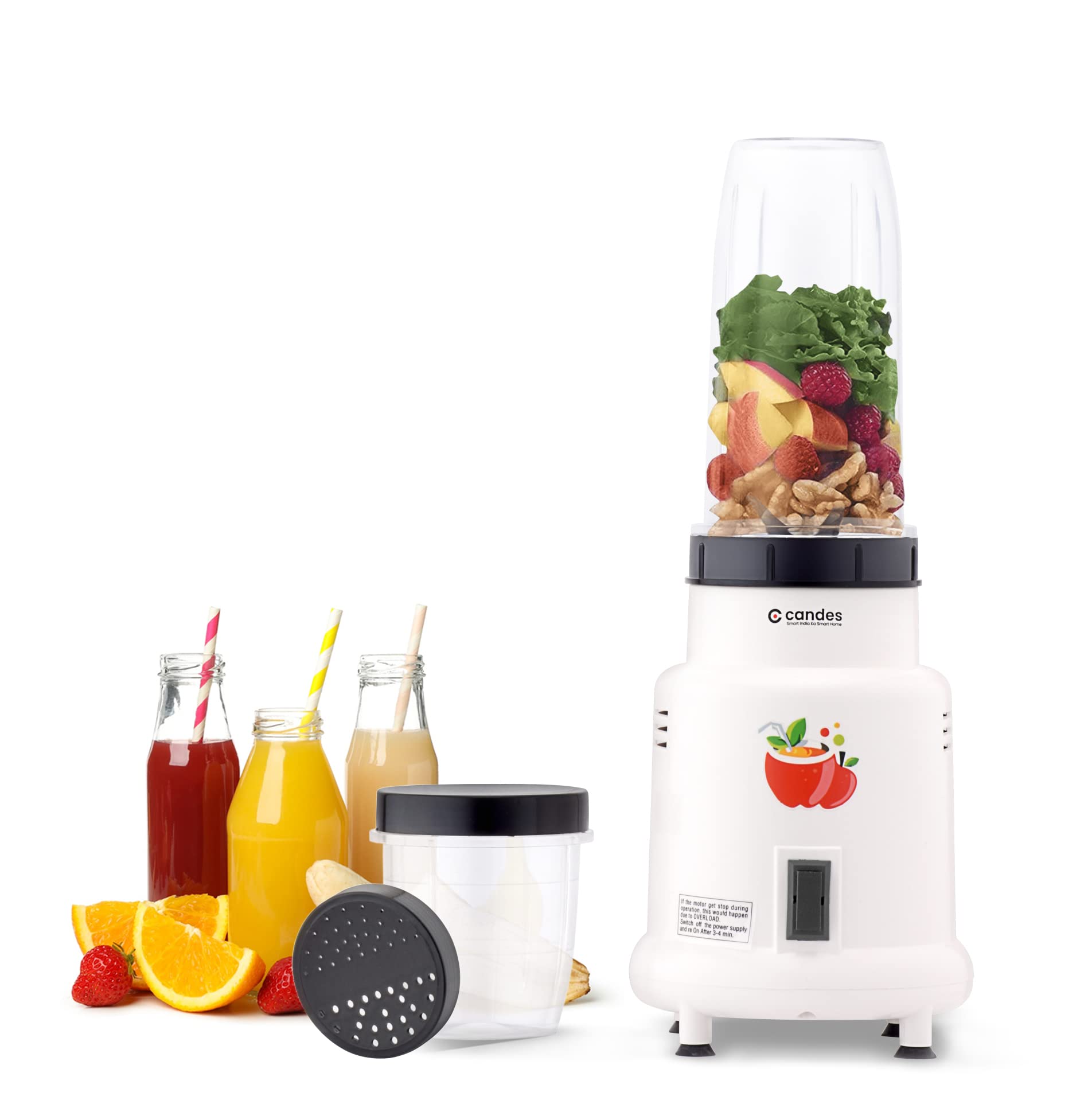 Candes Hector Nutri Blender Complete Kitchen Machine, 22000 RPM Mixer Grinder, Blender, Chopper, Juicer, Stainless Steel Blades, 2 Unbreakable Jars, 1