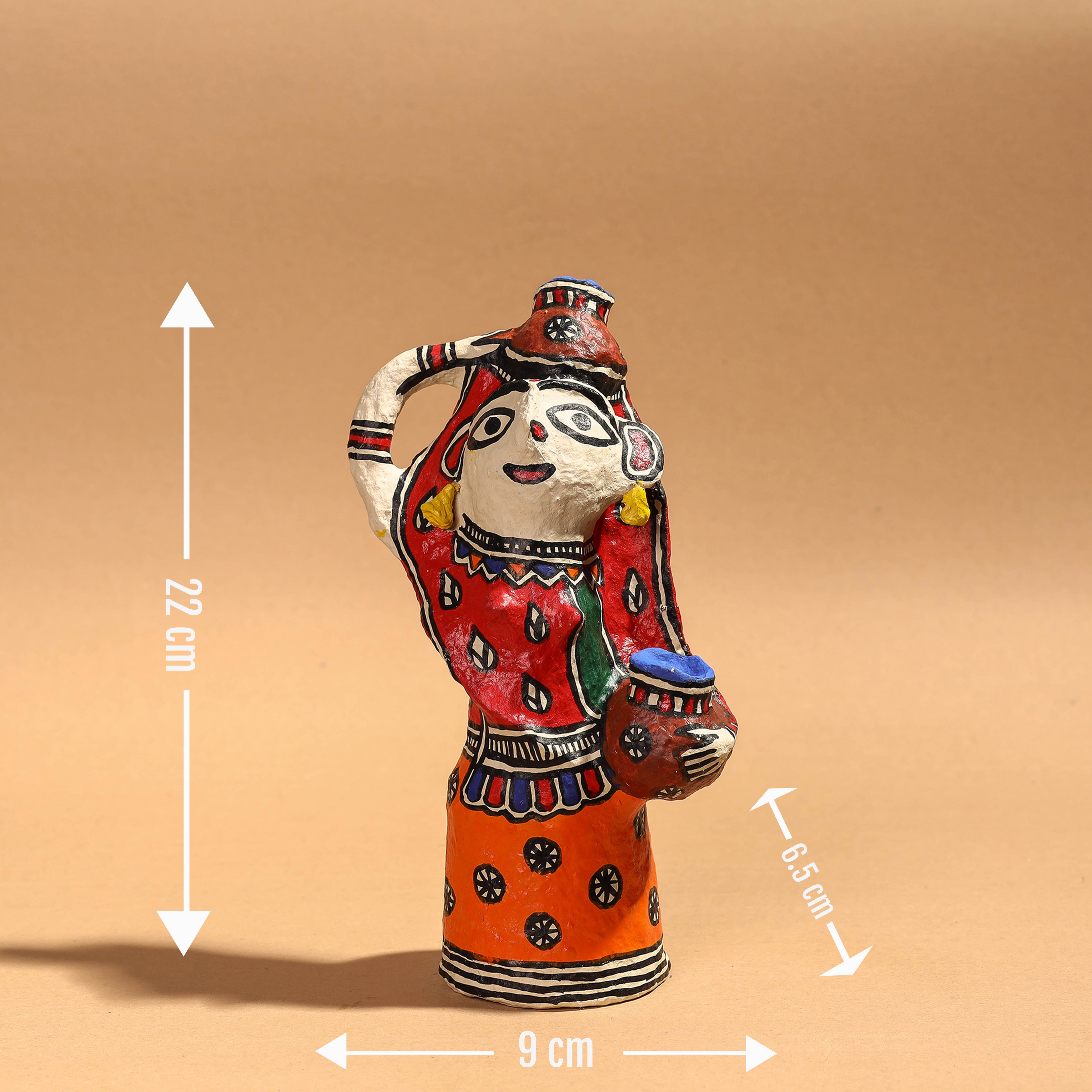 ITOKRI CRAFTS INITIATIVE Doll - Madhubani Handpainted Paper Mache Home Decor Item - view 4