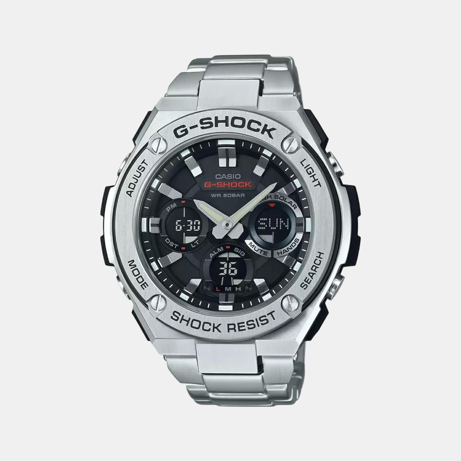 Casio G-Shock Men Quartz Black Dial Analog-Digital Stainless Steel Watch G604