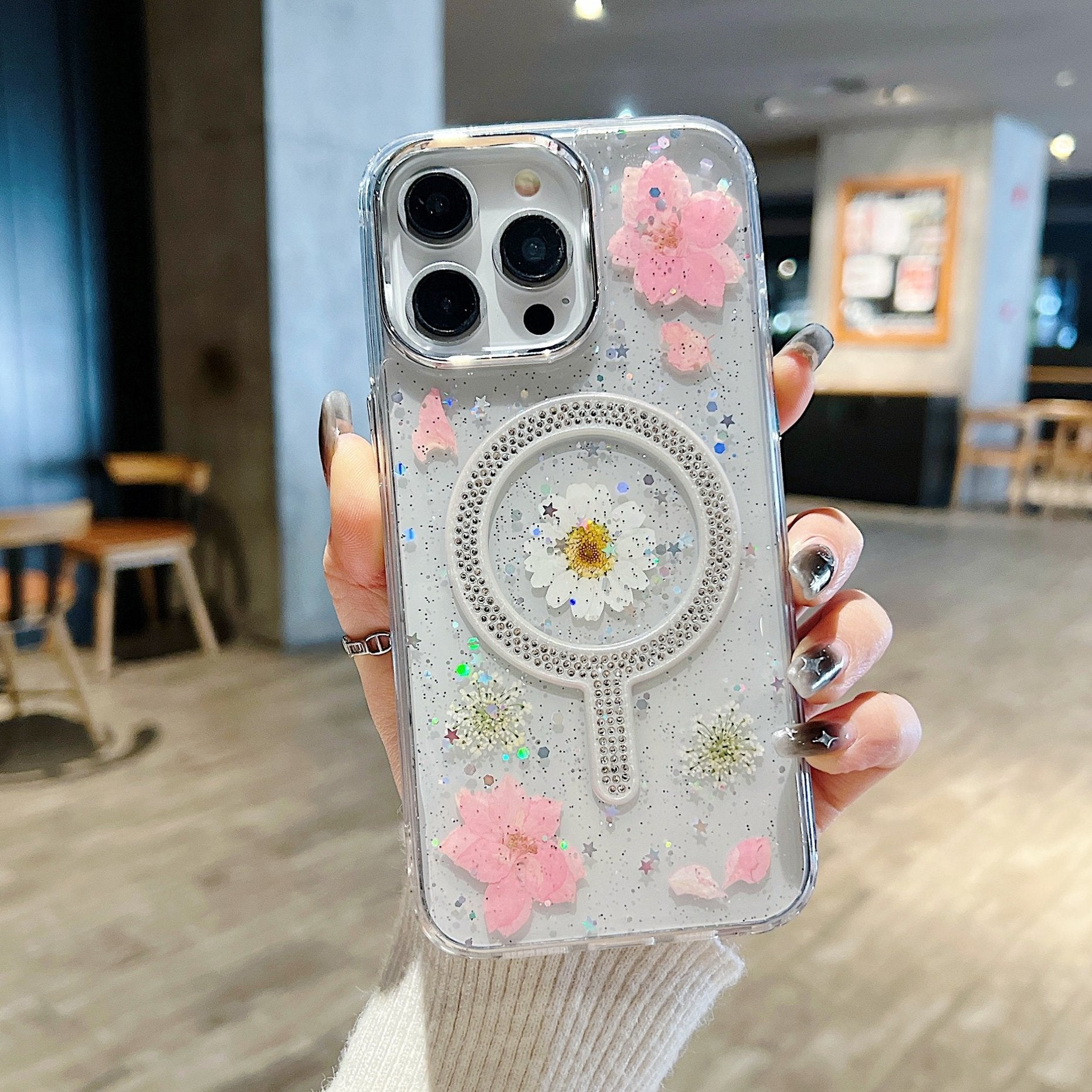 Peeperly Floral Sparkle Magnet Case – No Color - view 4