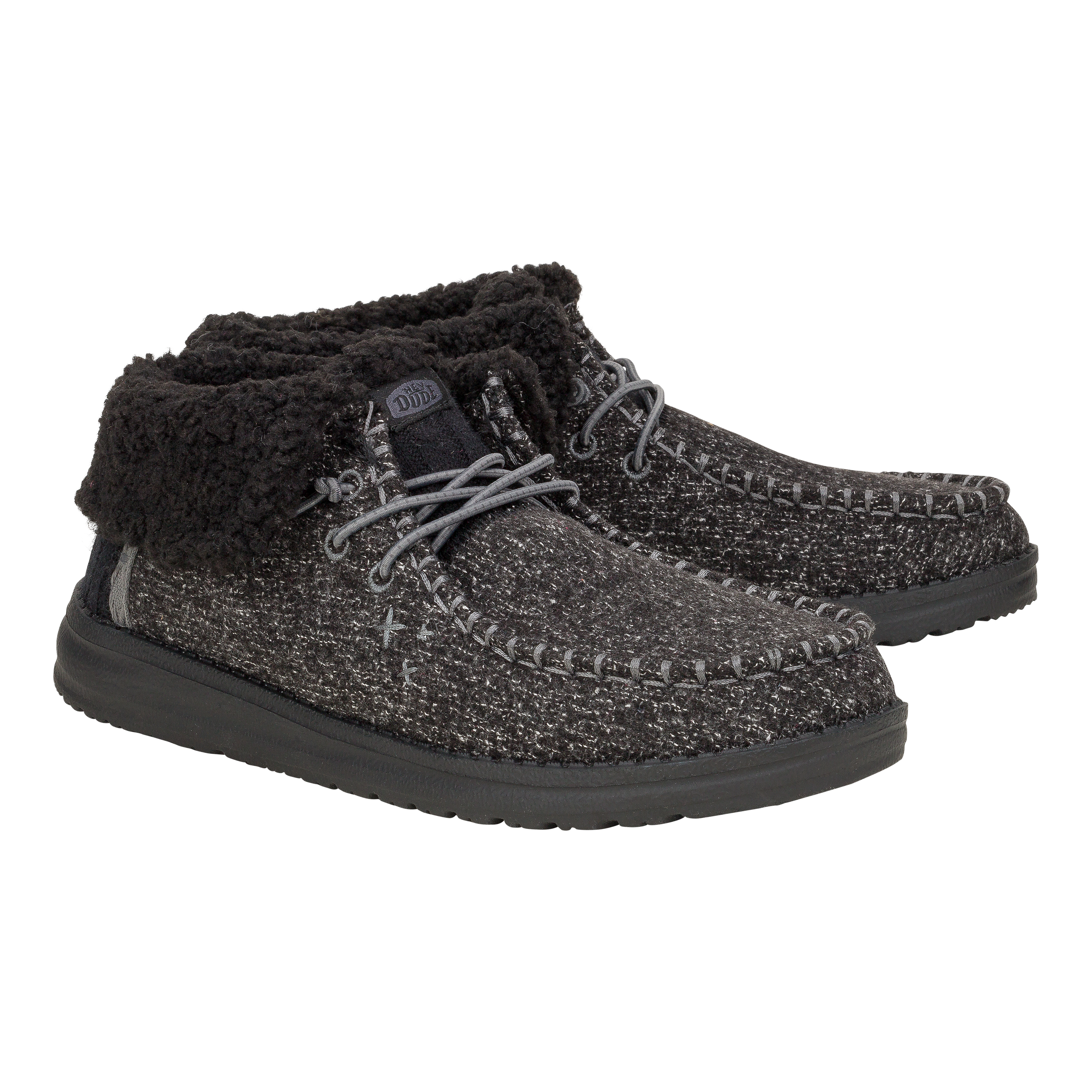 HEYDUDE shoes Wendy Fold Brushed Cozy - Black/Black - view 2