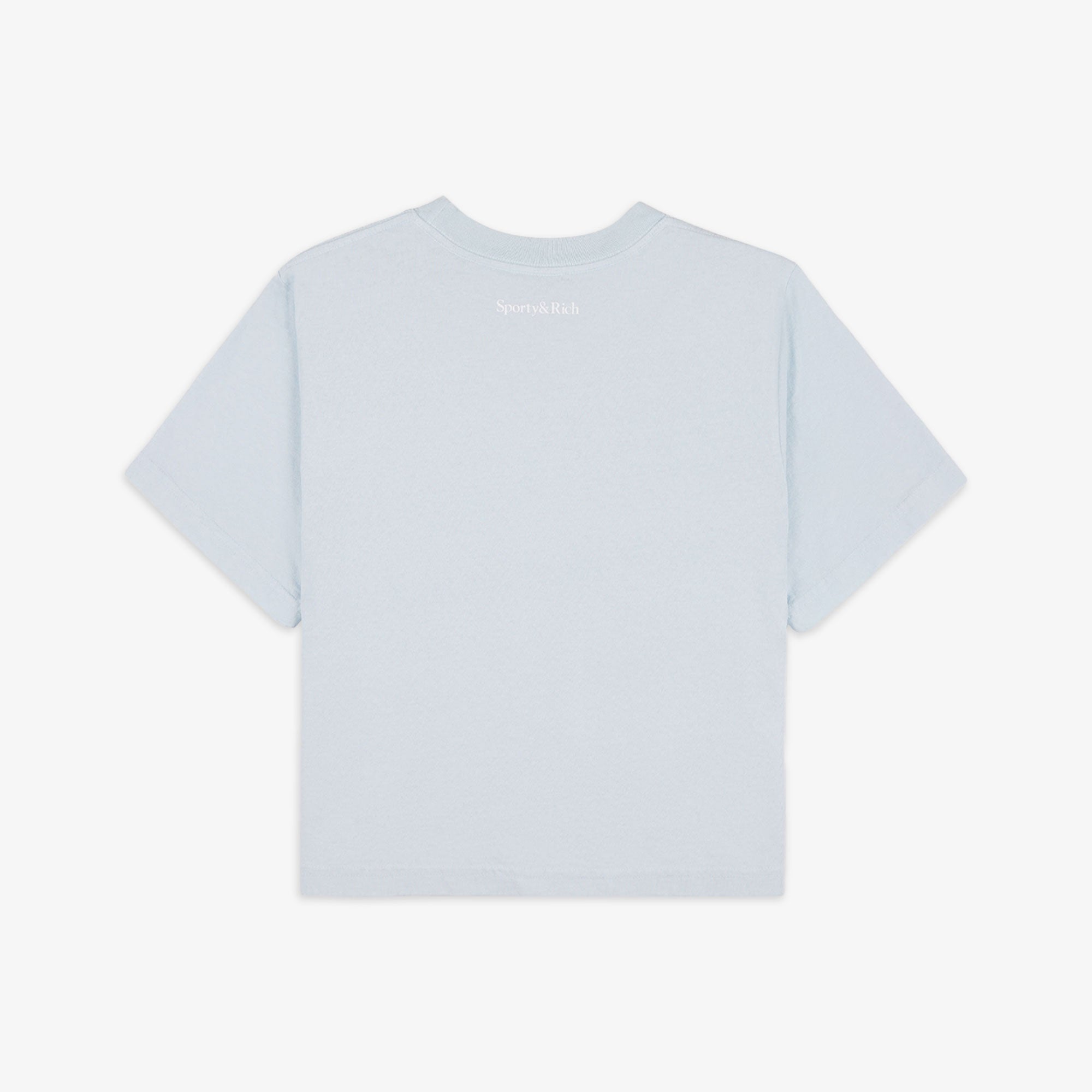 Sporty & Rich | Be Nice Cropped T-shirt { Baby Blue/white - view 2