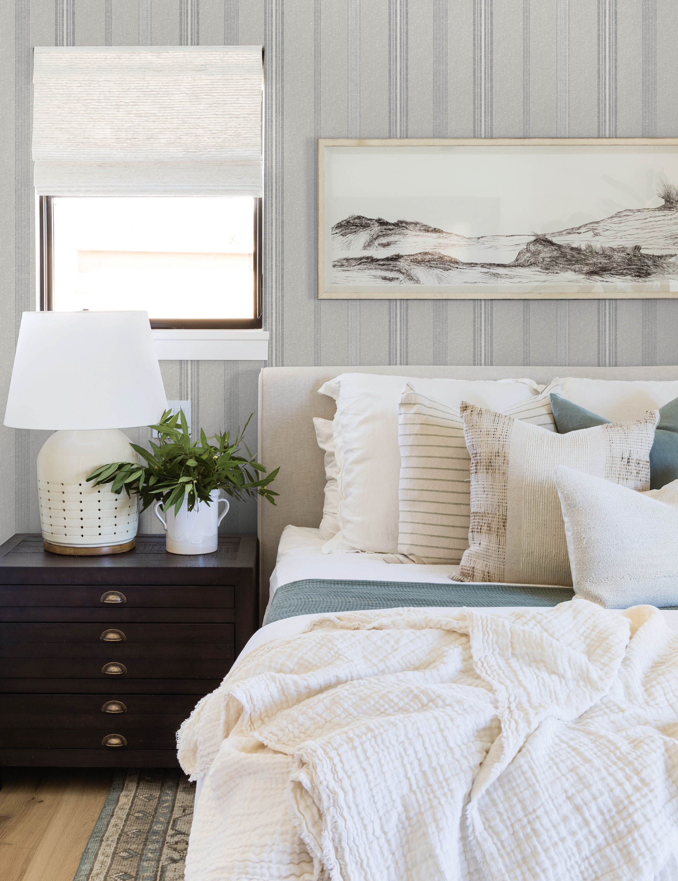 Lulu and Georgia Anatolia Stripe Textured Peel + Stick Wallpaper by Pure Salt - view 3