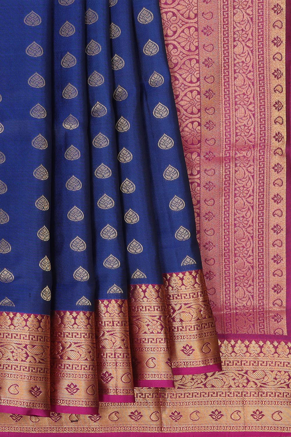 Kalanjali Gorgeous Indigo Blue Saree – Women's