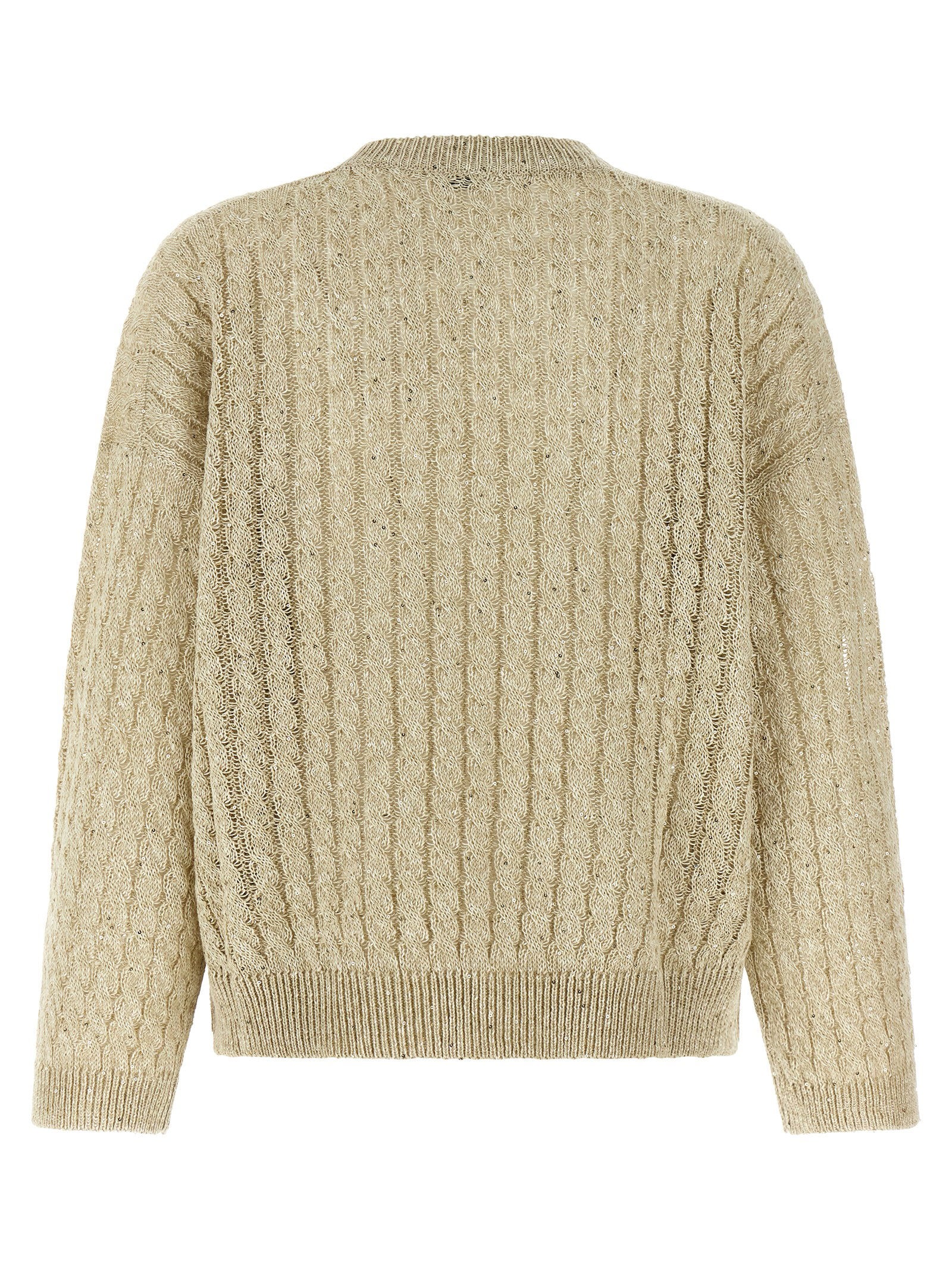 Brunello Cucinelli Dazzling Cable Sweater – 94% linen 6% nylon - view 2