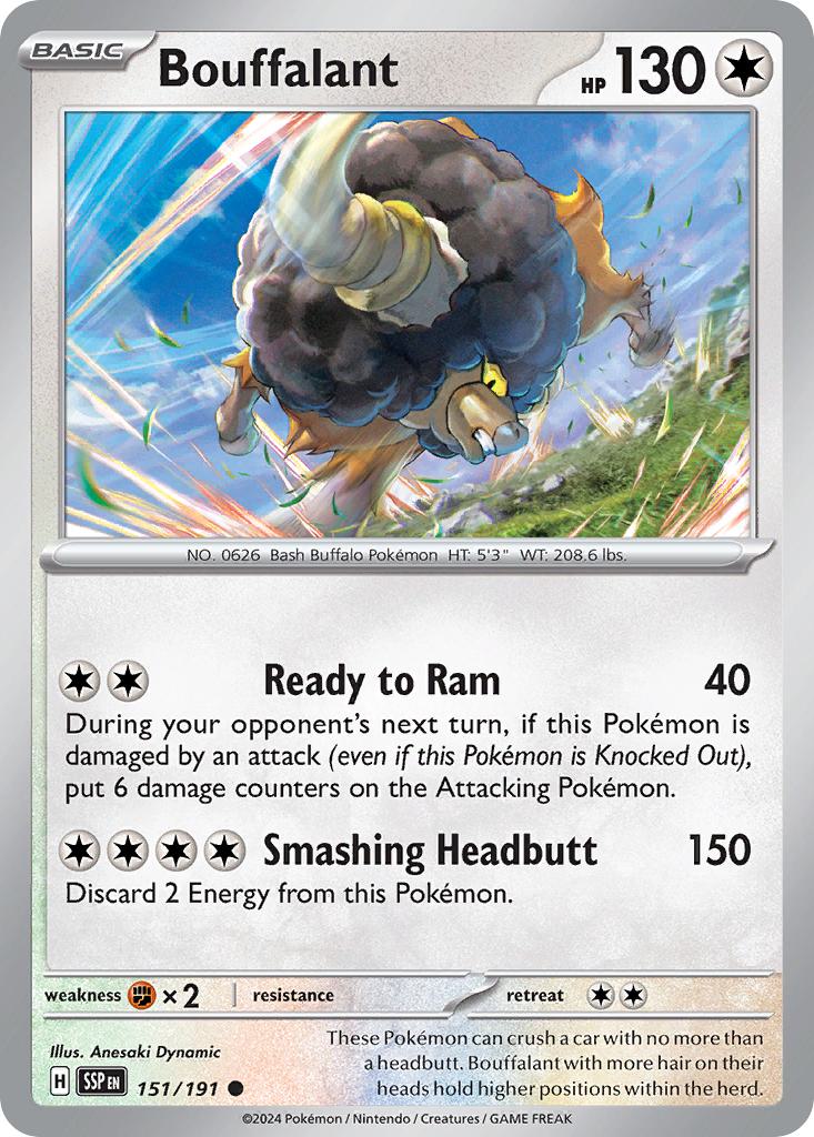 Common sv08-151 non-holo – Pokémon Bouffalant - 151/191 - Common [sv08-151] [Non-Holo]