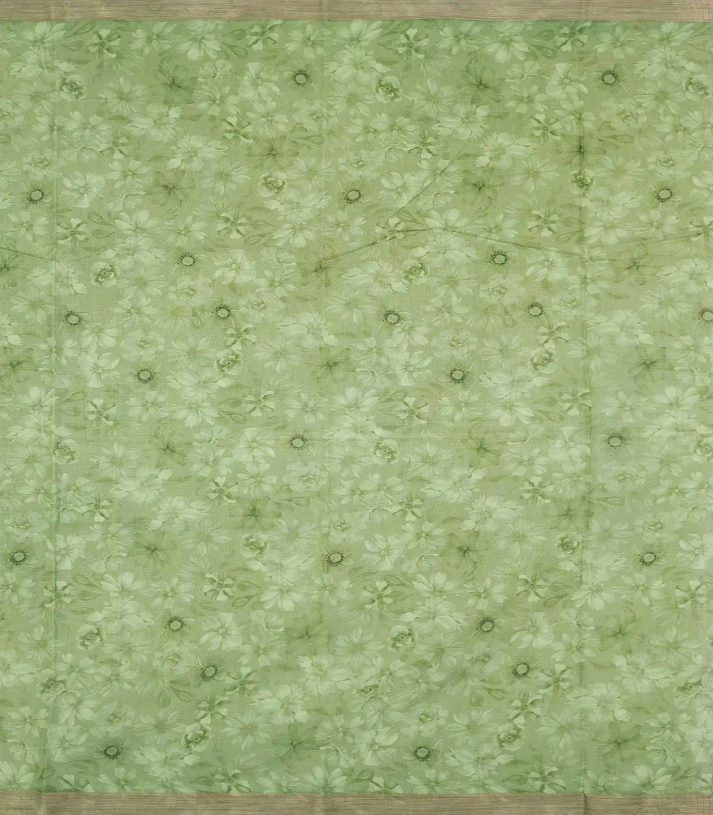 RmKV Pista Green Woven Kota Silk Saree With Printed Floral Motifs-Pista Green - view 4