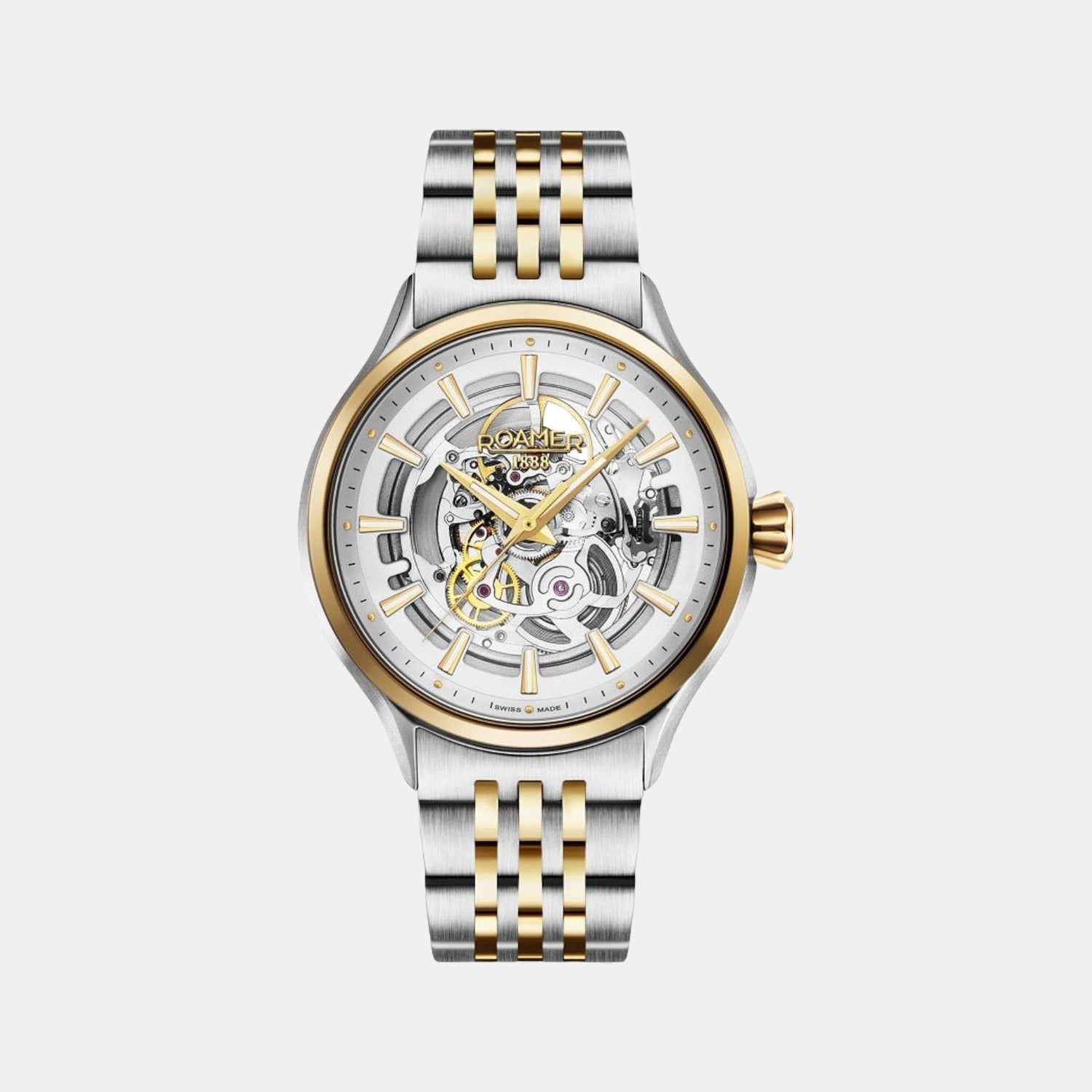 Roamer Competence Skeleton Men Automatic White Dial Analog Stainless Steel Watch 101663 47 15 10N