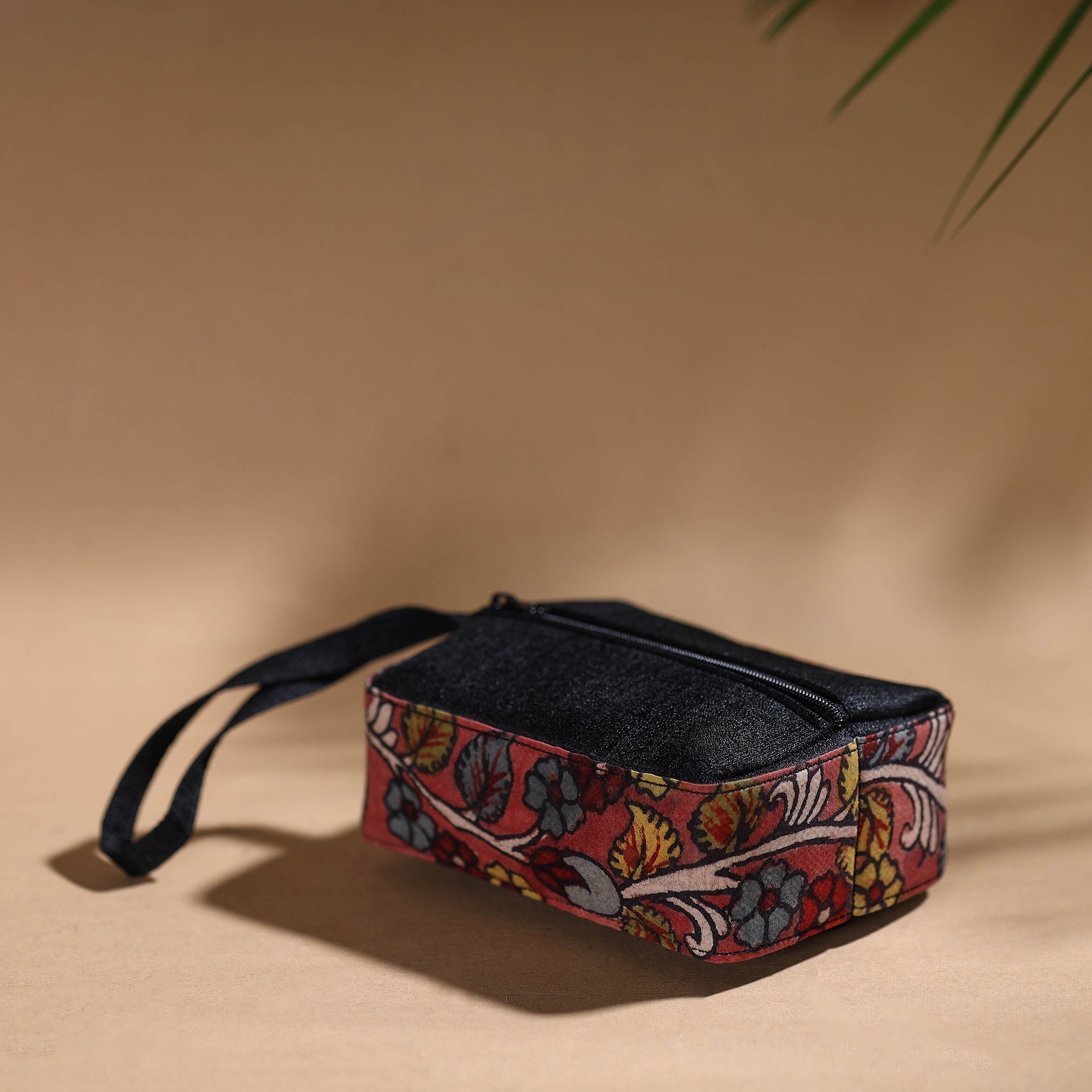 DWARAKA PLUS Black - Handpainted Kalamkari Multipurpose Cosmetic/Toiletry Bag 39