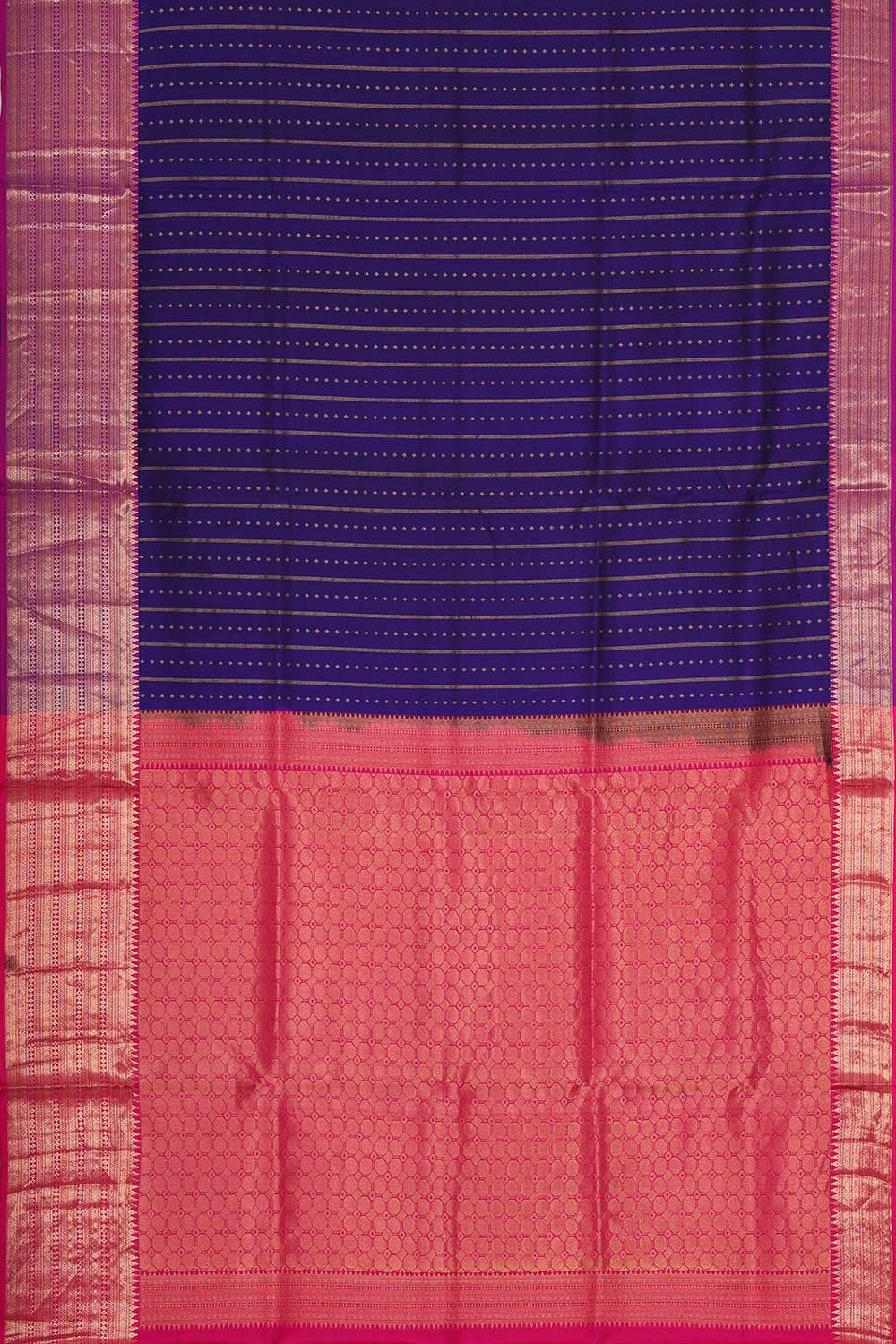 Kalanjali Dark Blue Silk Saree – Women's - view 3