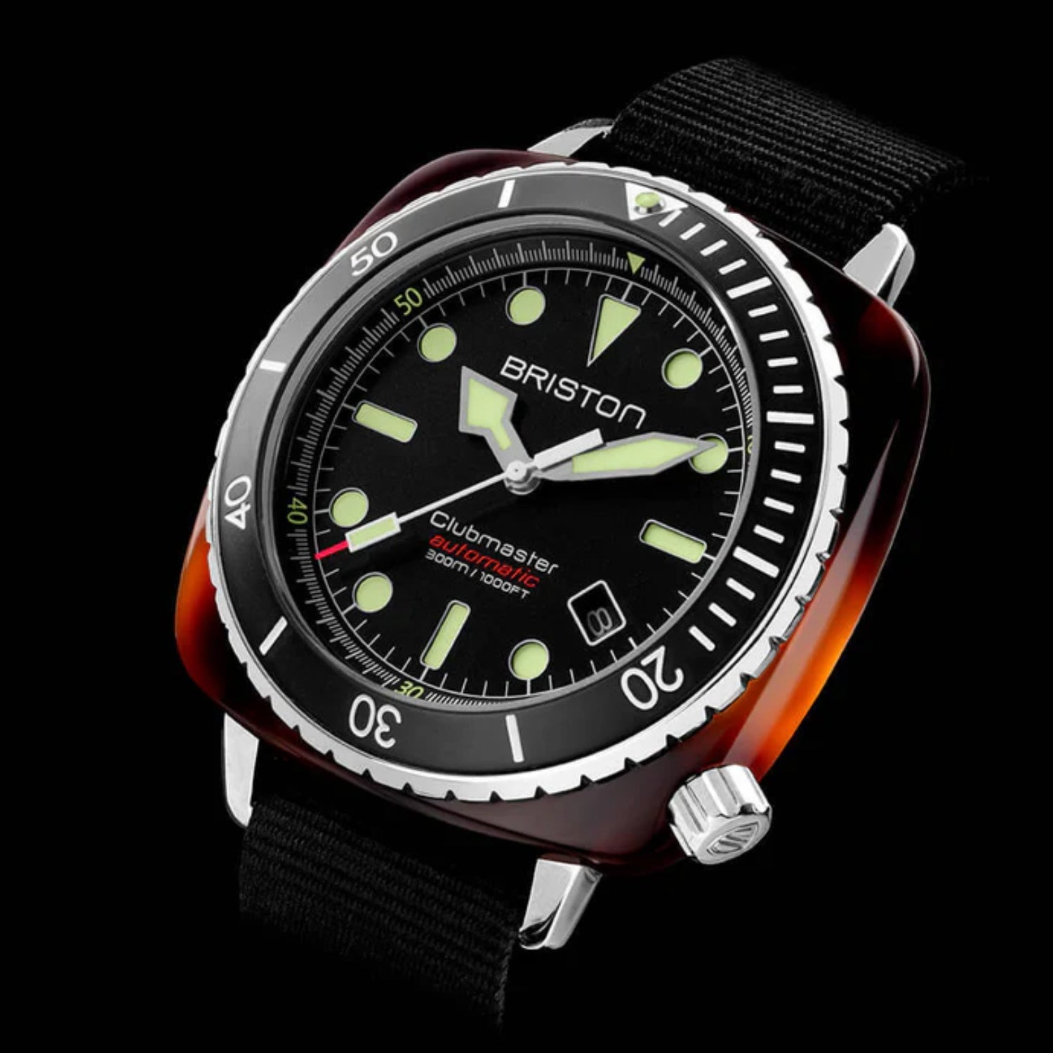 Briston Clubmaster Diver Men Automatic Black Dial Analog Nato Watch 21644.SA.T.1.NB - view 2