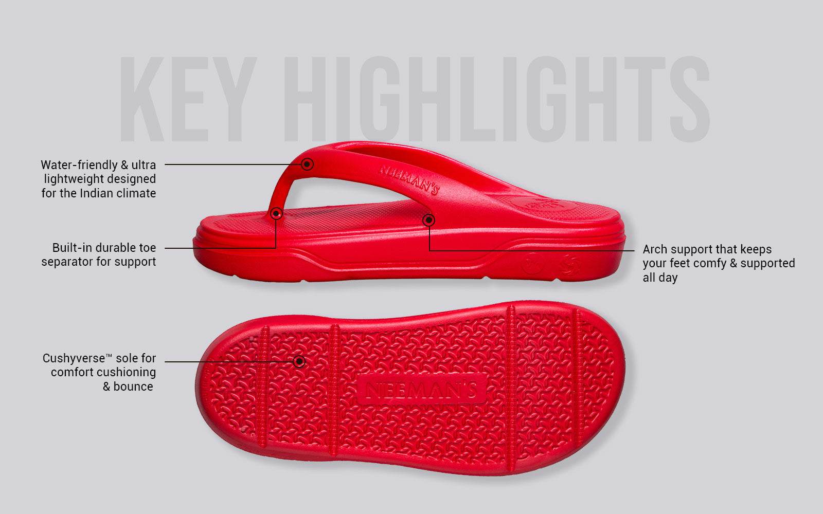 Neeman's Cushers Flips For Men : Red - view 4