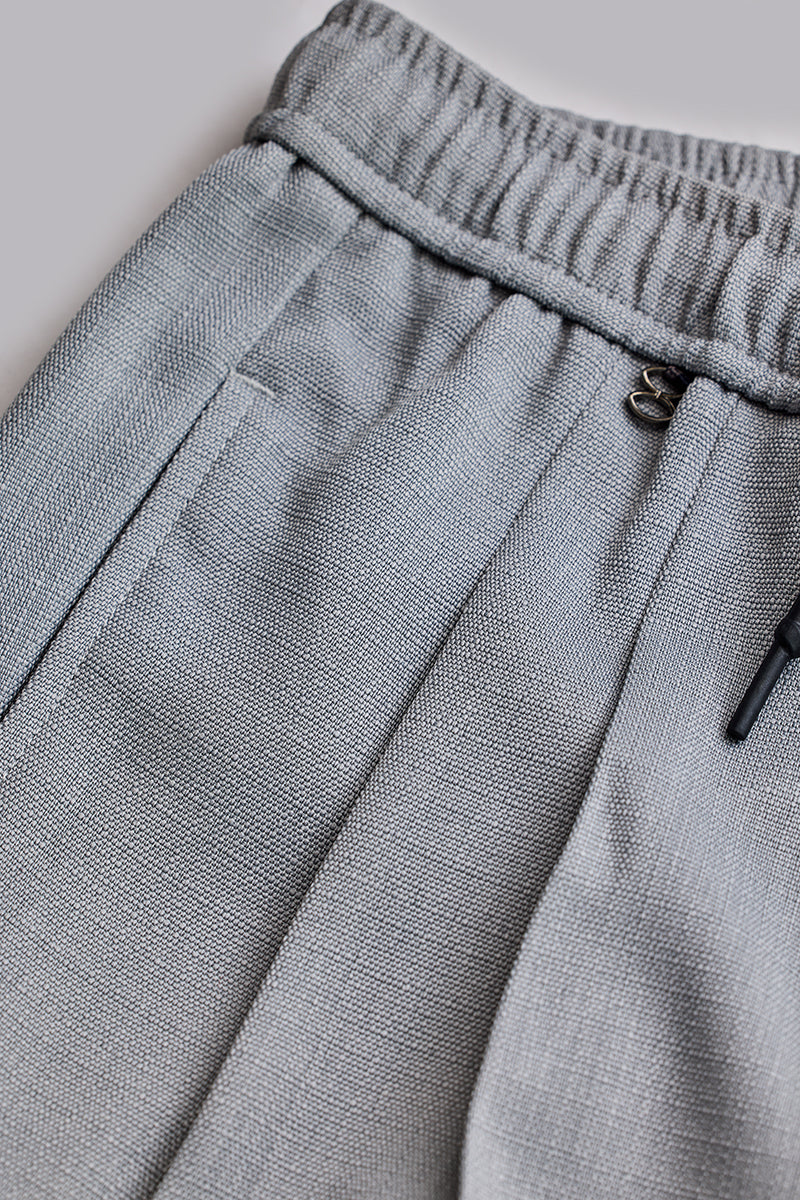 SNITCH Light Grey Textured Relaxed Fit Trousers - view 9