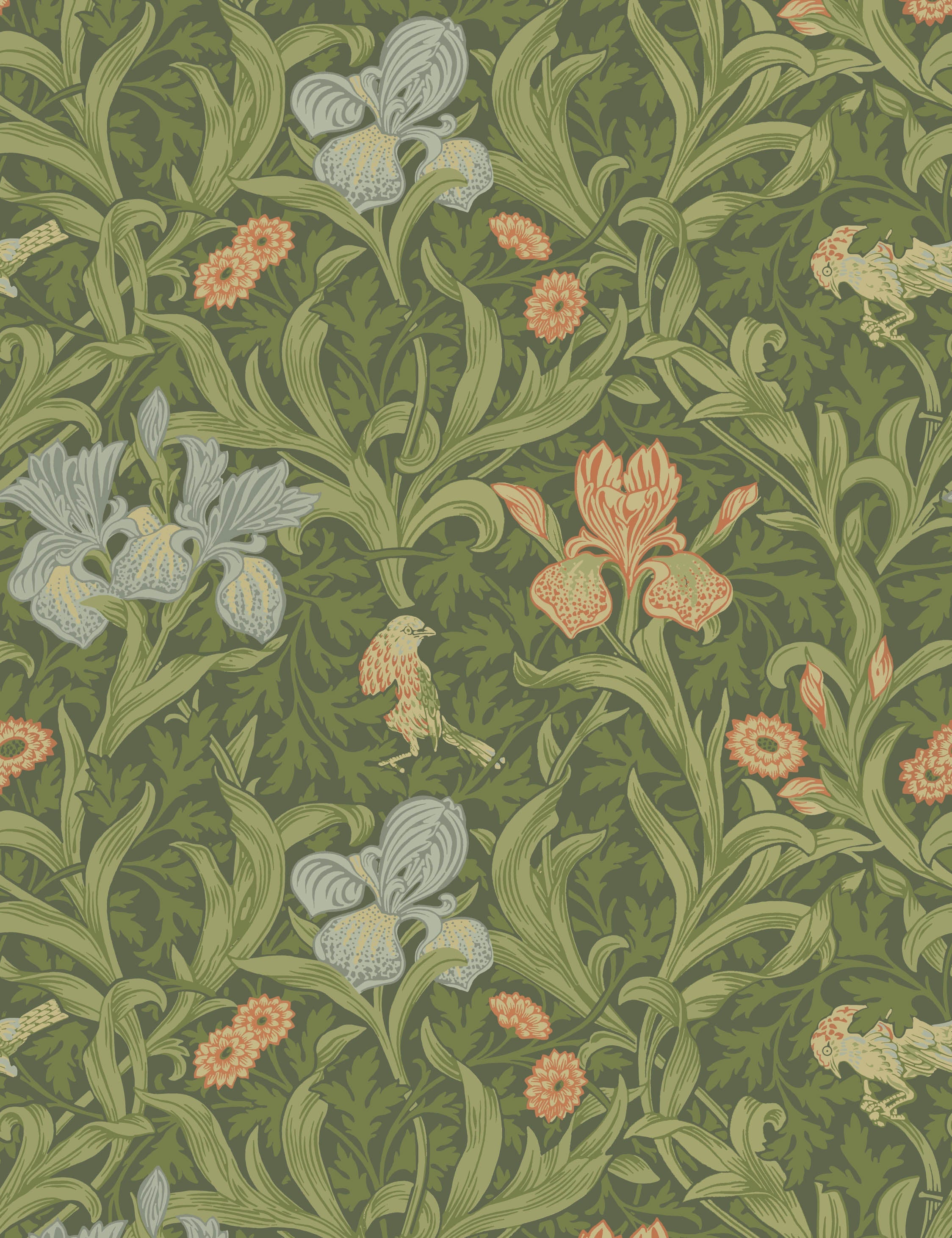 Lulu and Georgia Iris Wallpaper by Morris & Co. - view 8