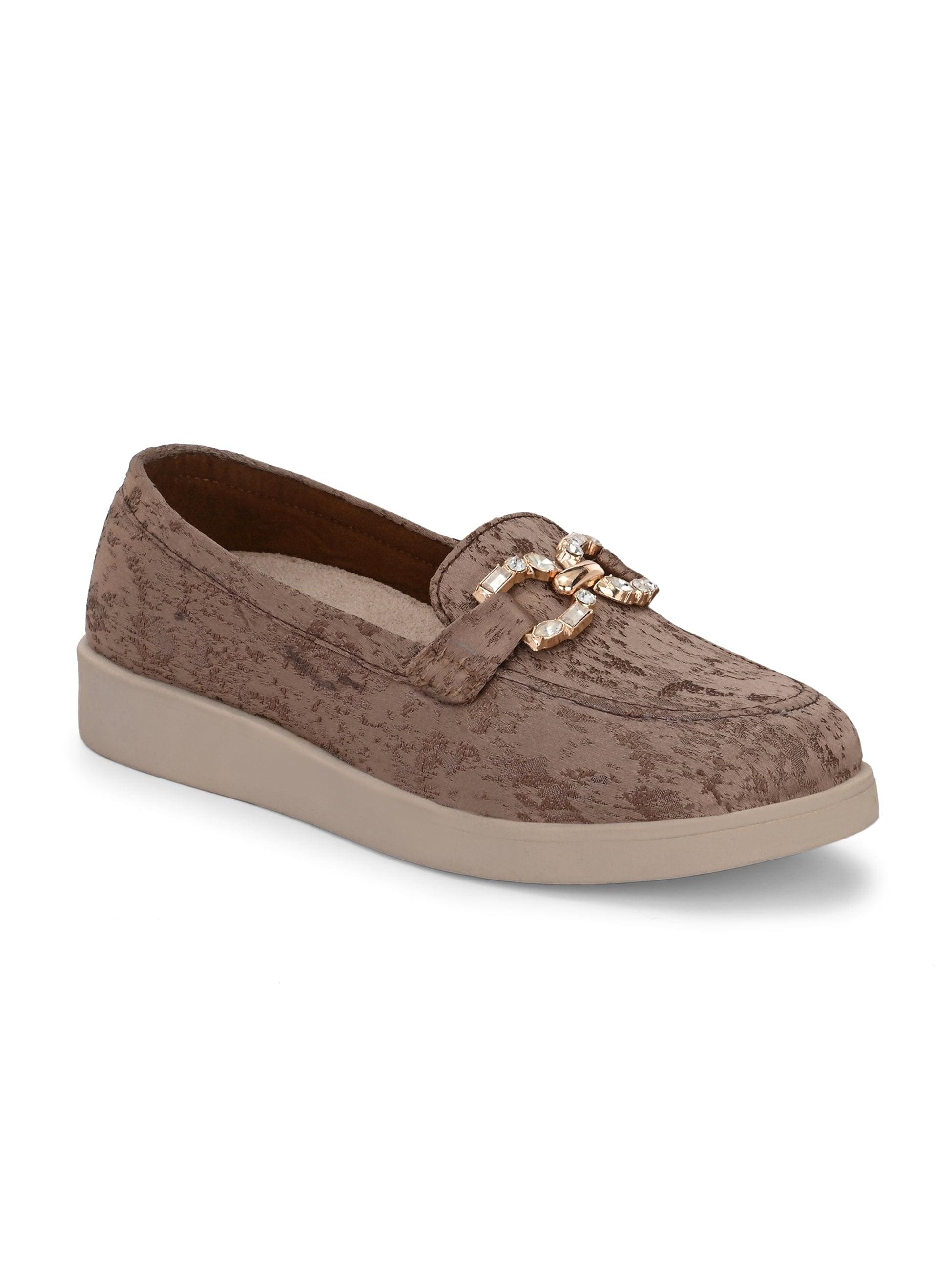 ladybossbyegoss Brown Diamond Casual Loafers by Lady Boss - view 2