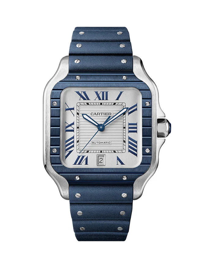 Cop Underdog Cartier 'SANTOS DE CARTIER, LARGE, AUTOMATIC, STAINLESS STEEL, INTERCHANGEABLE METAL AND RUBBER' - view 2