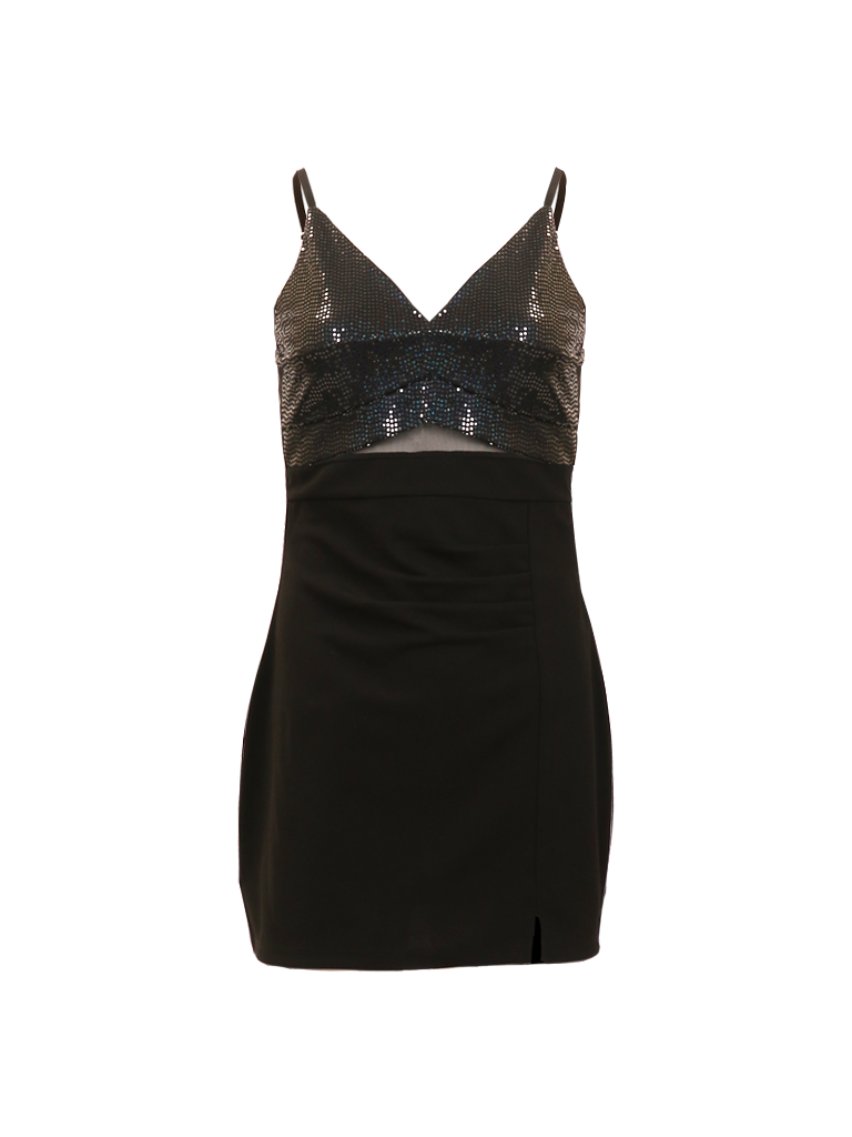 Glam Sequin Bustier Bodycon Party Dress – Black - view 2