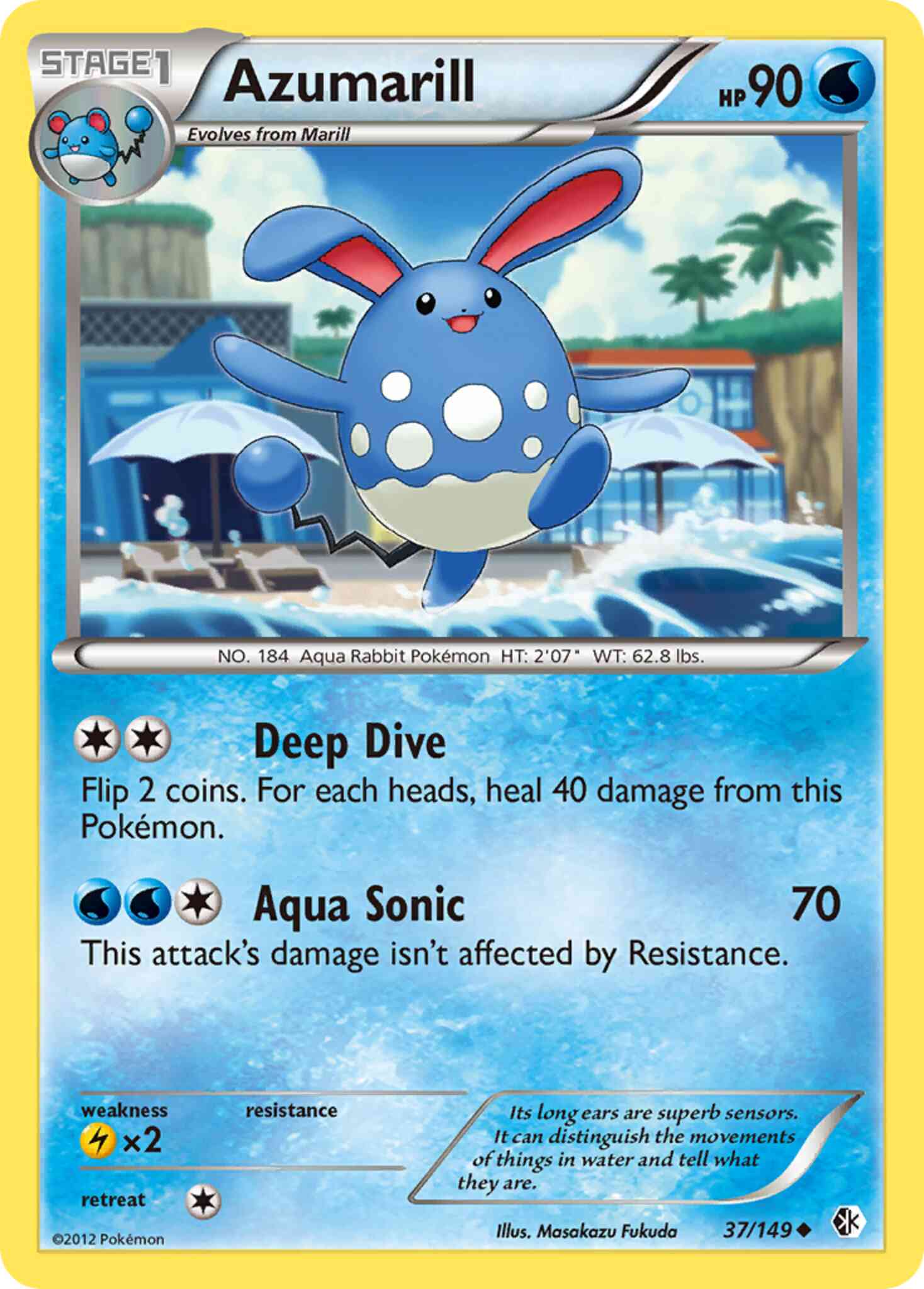 Uncommon bw7-37 reverse – Pokémon Azumarill - 37/149 - Uncommon [bw7-37] [Reverse Holo]