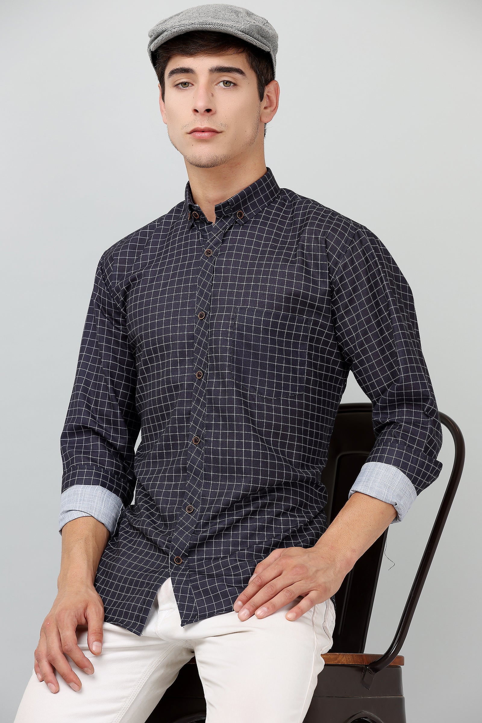 BlackTree Darnandstitch® Printed Black Checkered Shirt - view 4