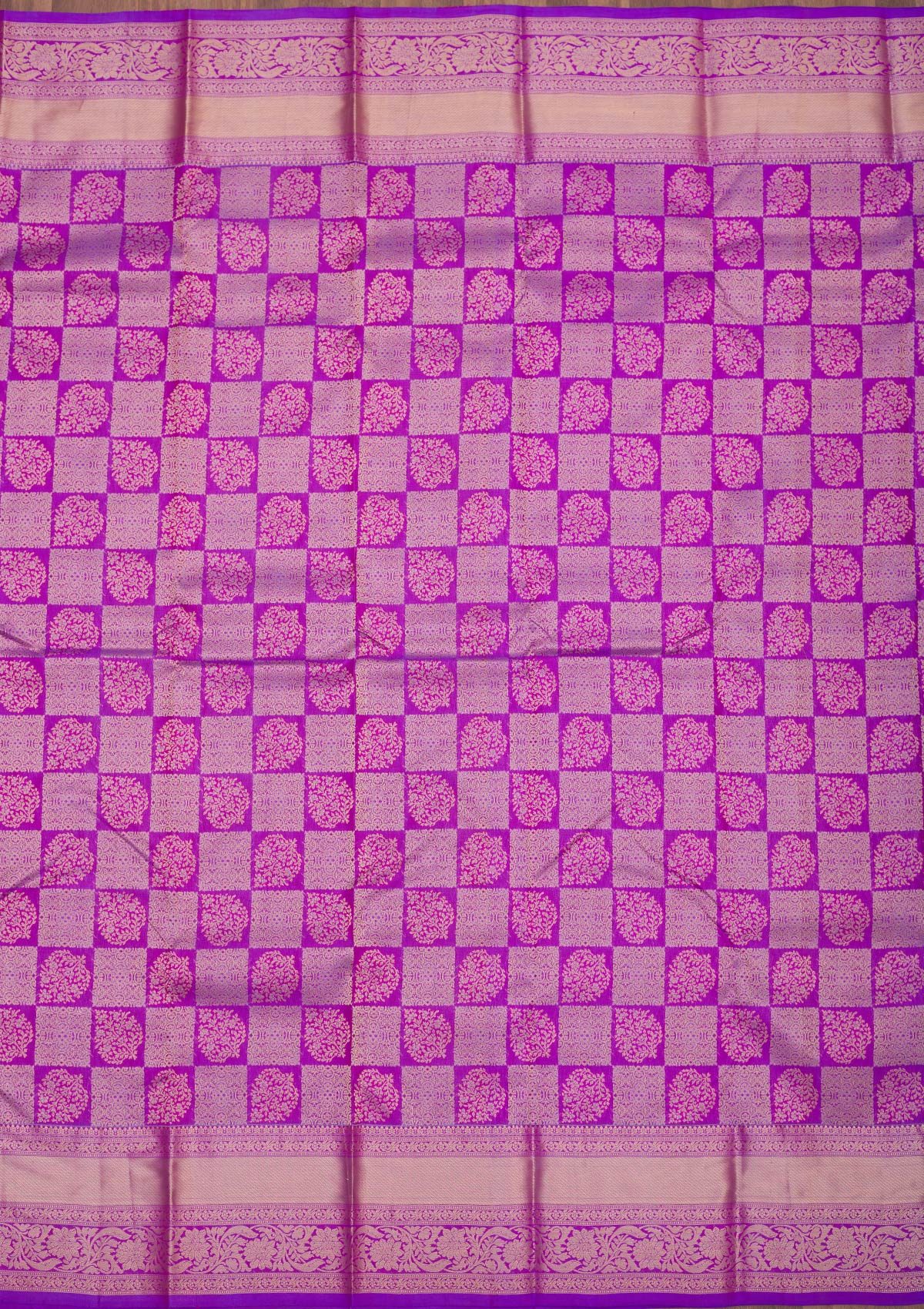 Koskii Purple Zariwork Pure Silk Saree – Women's - view 6