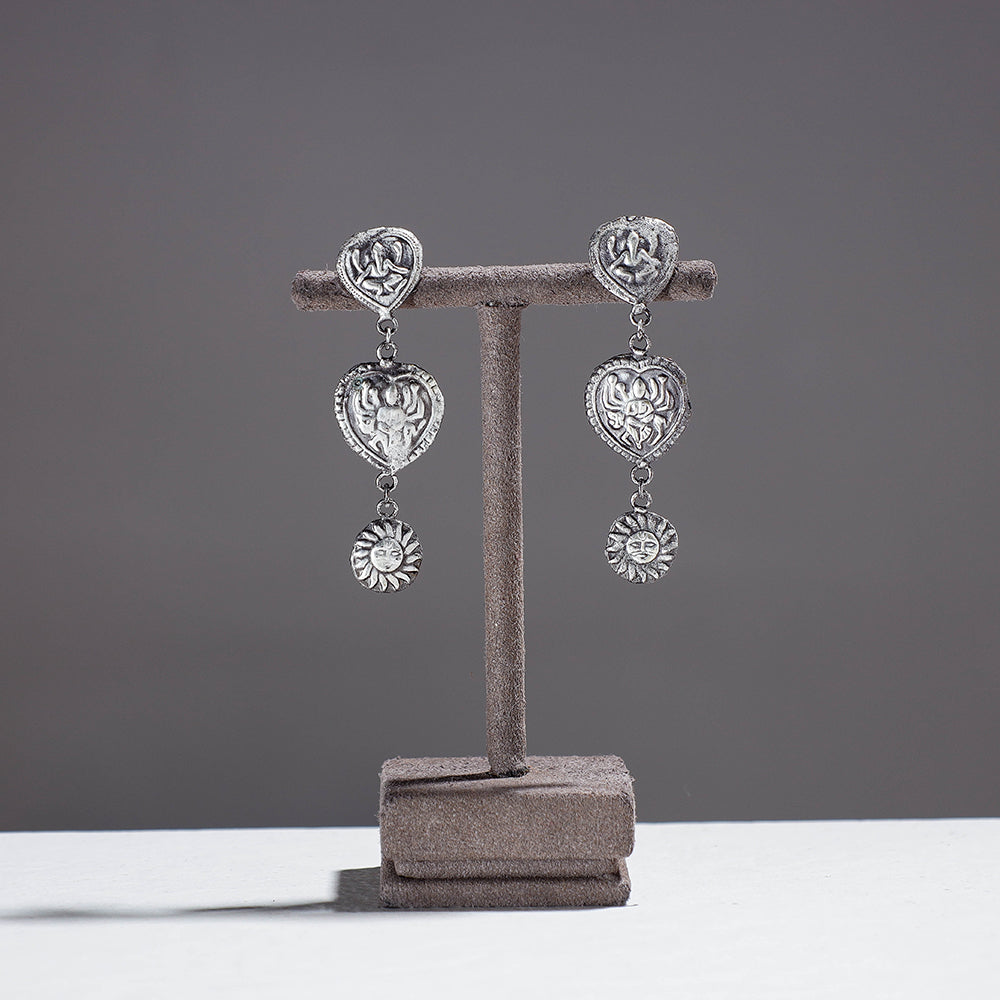 WHITE RIVER STORIES Antique Finish Oxidised German Silver Earrings