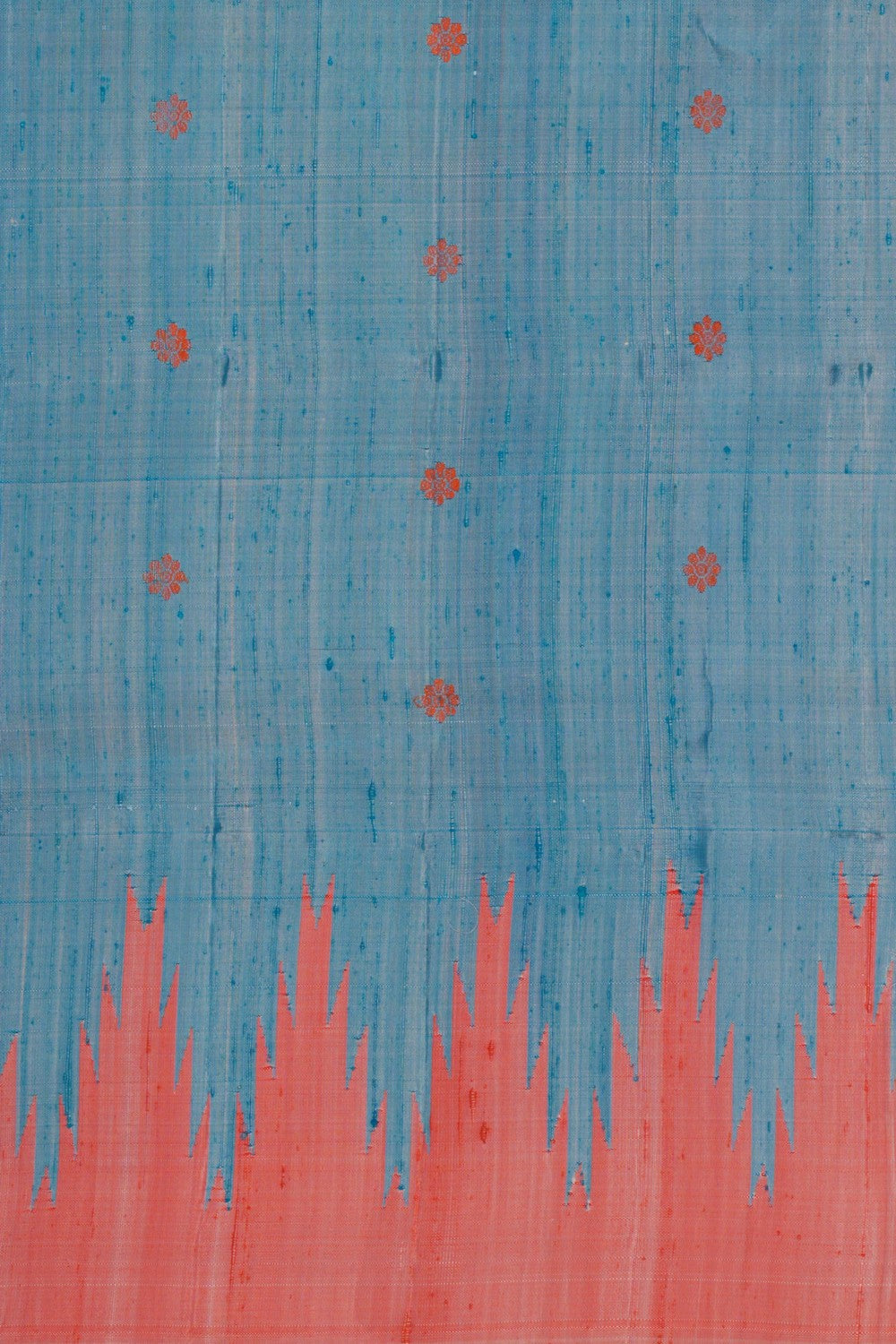 Kalanjali Gadwal Dupion Silk Coral Pink Saree - view 4