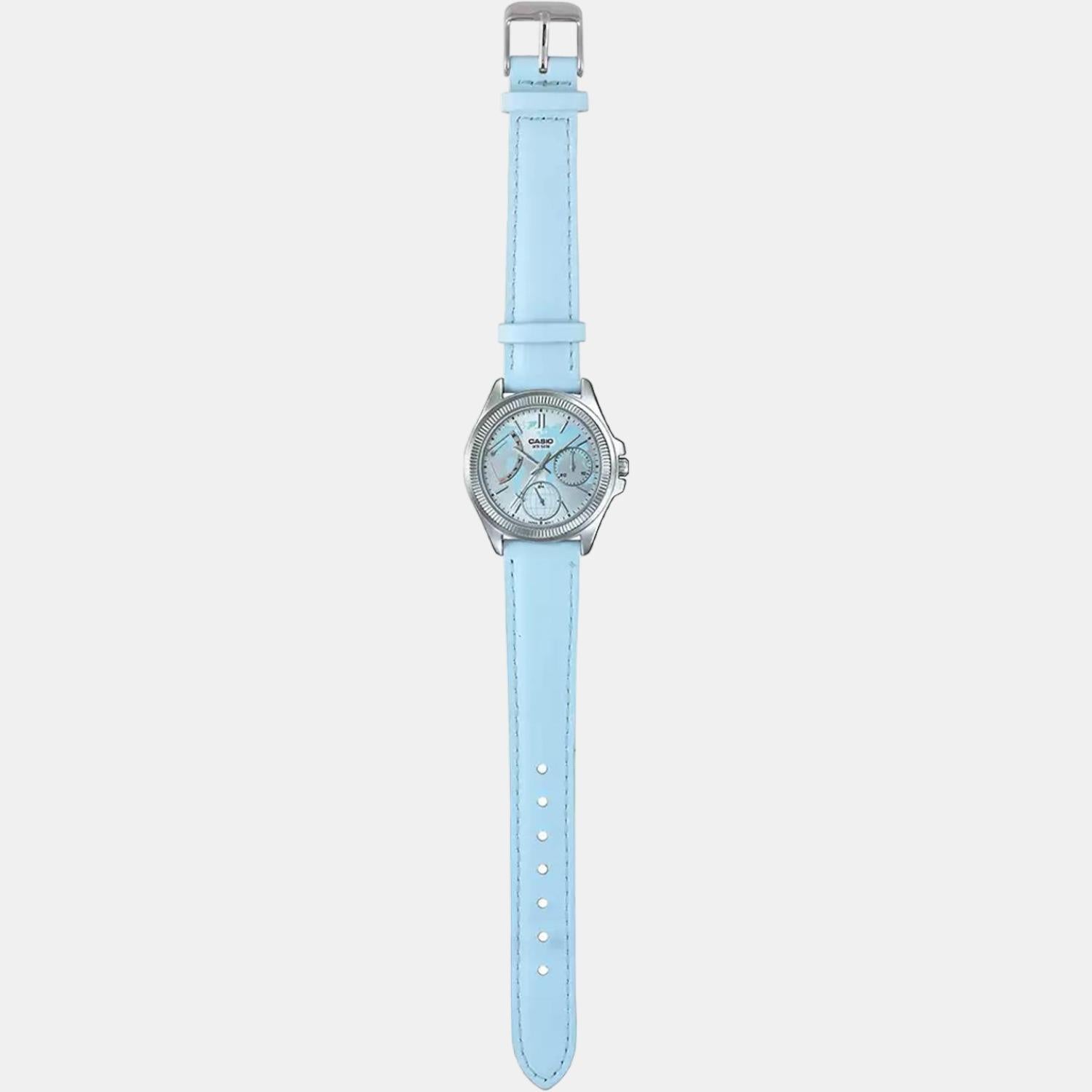 Casio Enticer Women Quartz Blue Dial Chronograph Leather Watch A1579 - view 6