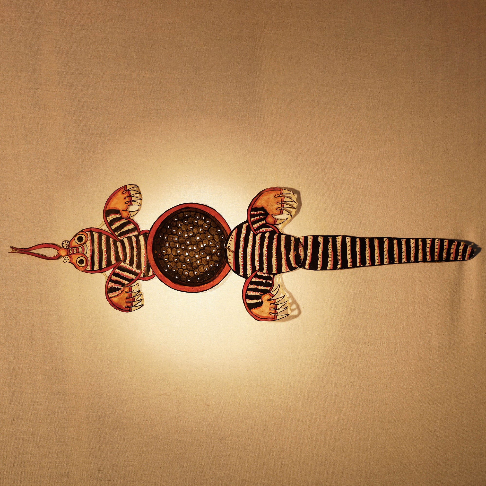 ITOKRI CRAFTS INITIATIVE Bee - Tholu Bommalata Leather Puppet Wall Hanging