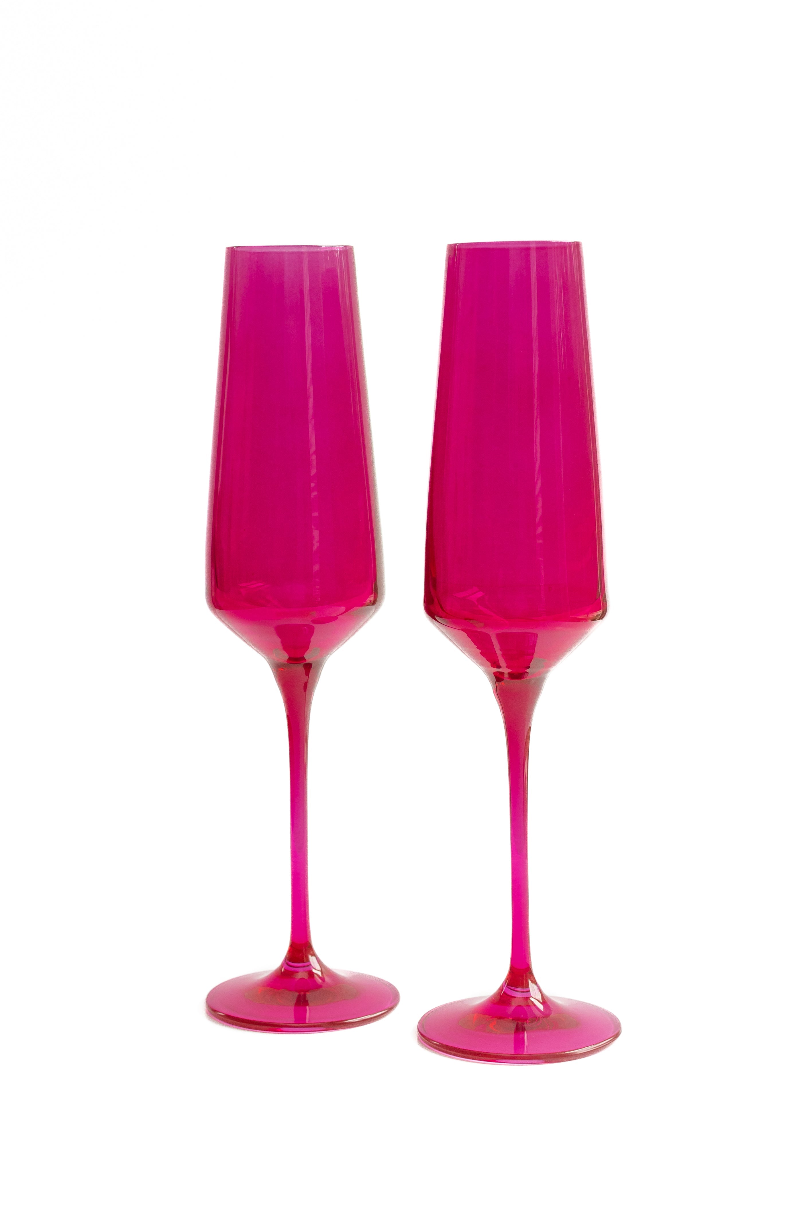 Estelle Colored Glass Estelle Colored Champagne Flute - Set of 2 {Viva Magenta (Our Fuchsia)} - view 6