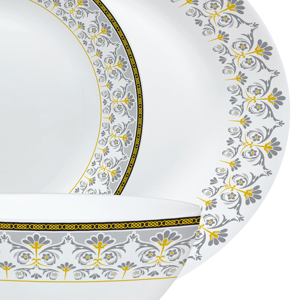 Larah by Borosil - Vatika Kohinoor Series Opalware Dinner Set | Set of 33 Pcs - view 2