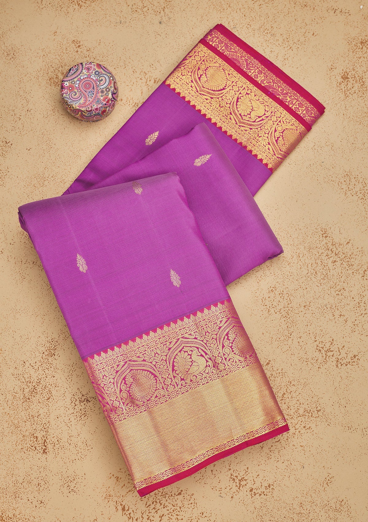 Koskii Purple Zariwork Pure Silk Saree – Women's