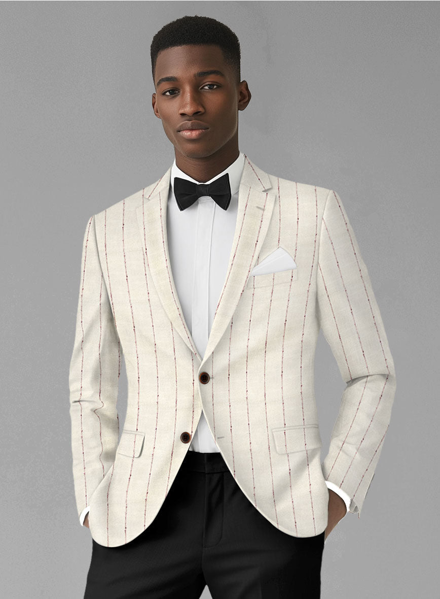 StudioSuits Maestro Trossi Purple Stripe Linen Wool Jacket