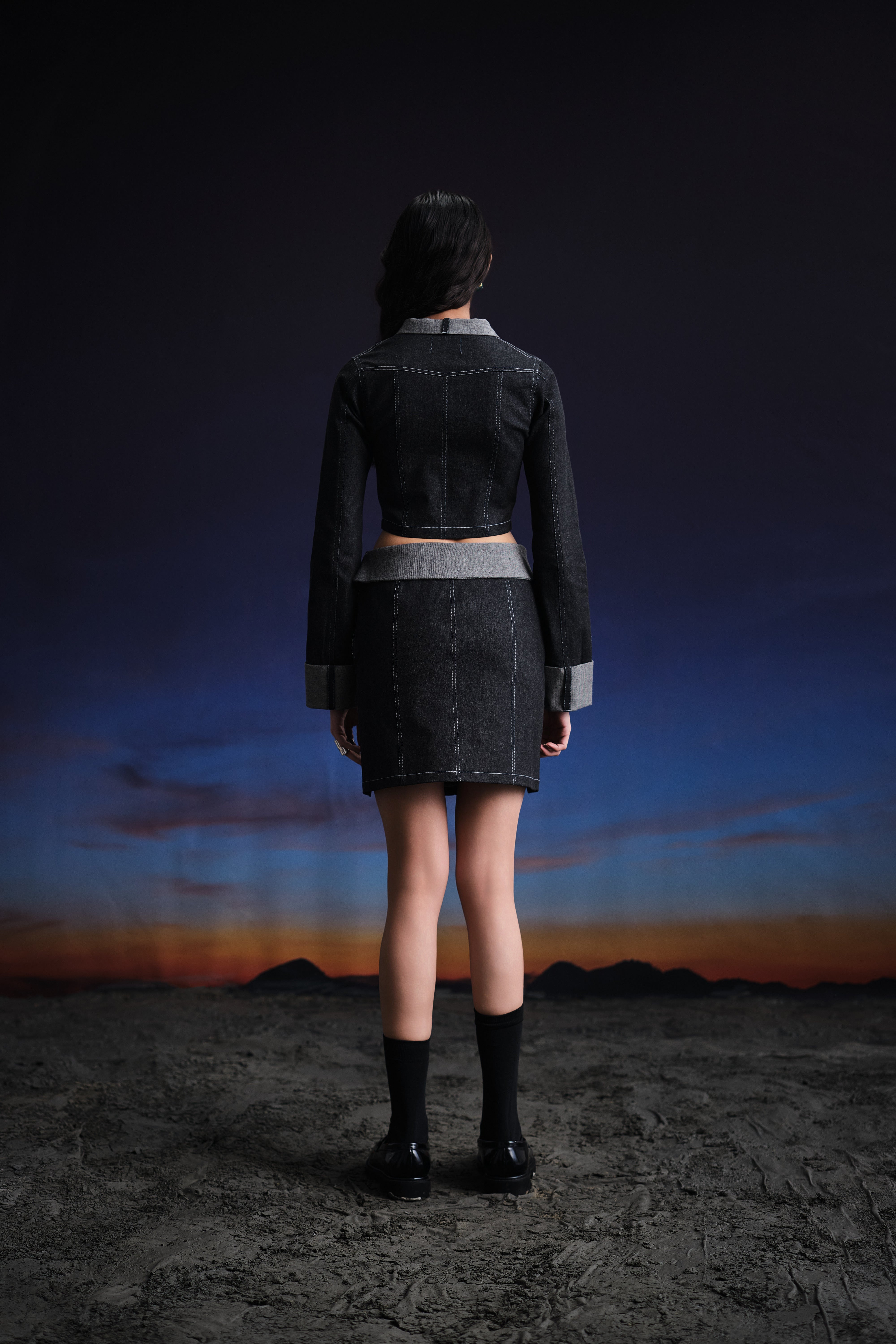THNWHN Deconstructed Denim Skirt - view 6
