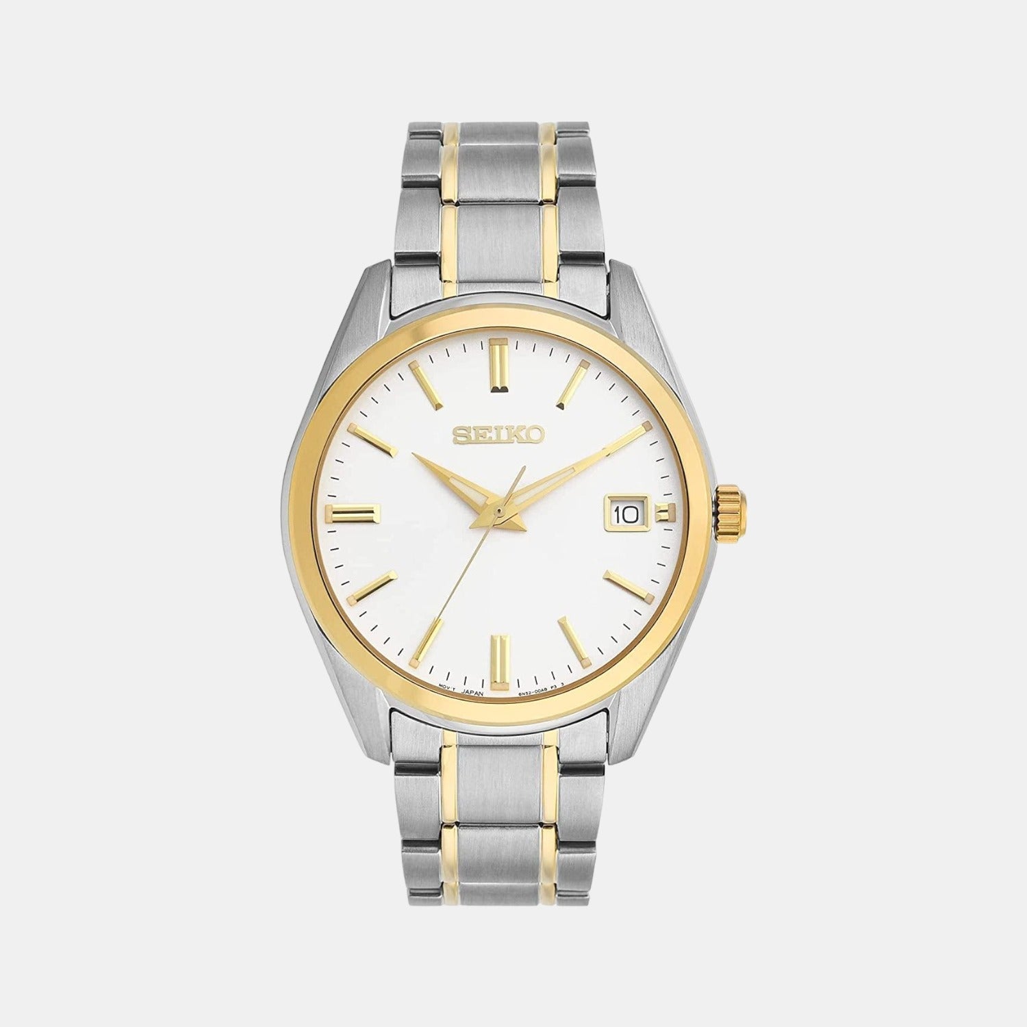 Seiko Dress Men Quartz White Dial Analog Stainless Steel Watch SUR312P1
