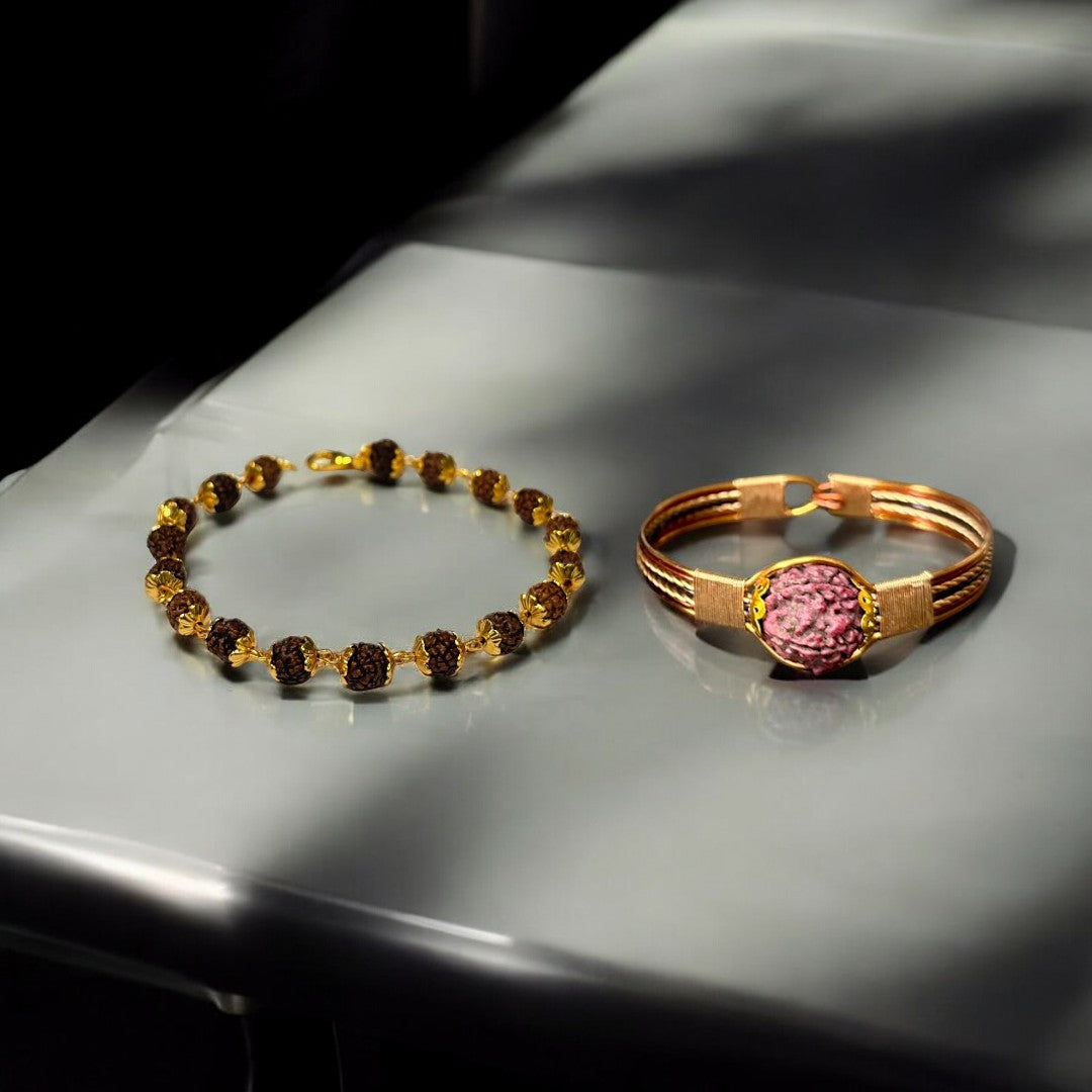 Soultheory Rudraksha Bracelet Premium + Copper Bracelet (Combo)